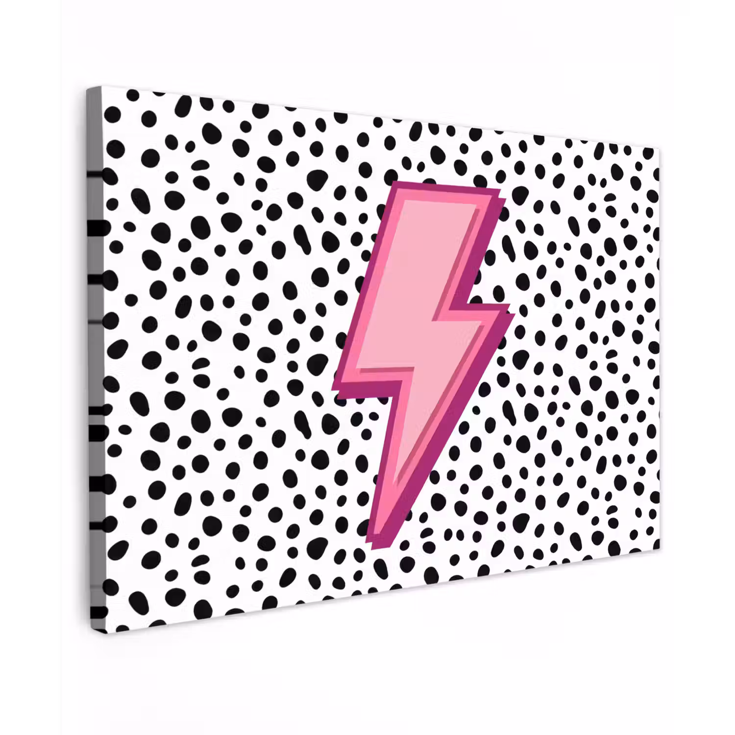 Bliksem - Roze - Stippen canvas 2cm klein -z3d