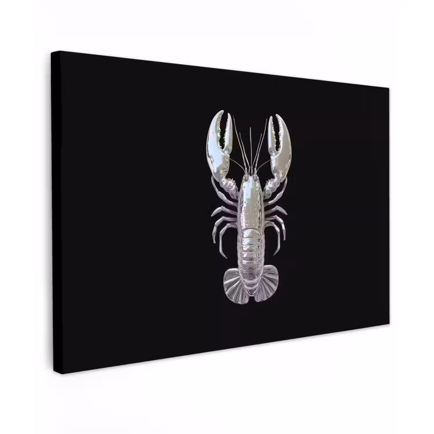Kreeft - Zilver - Metallic - Luxe canvas 2cm klein -z3d