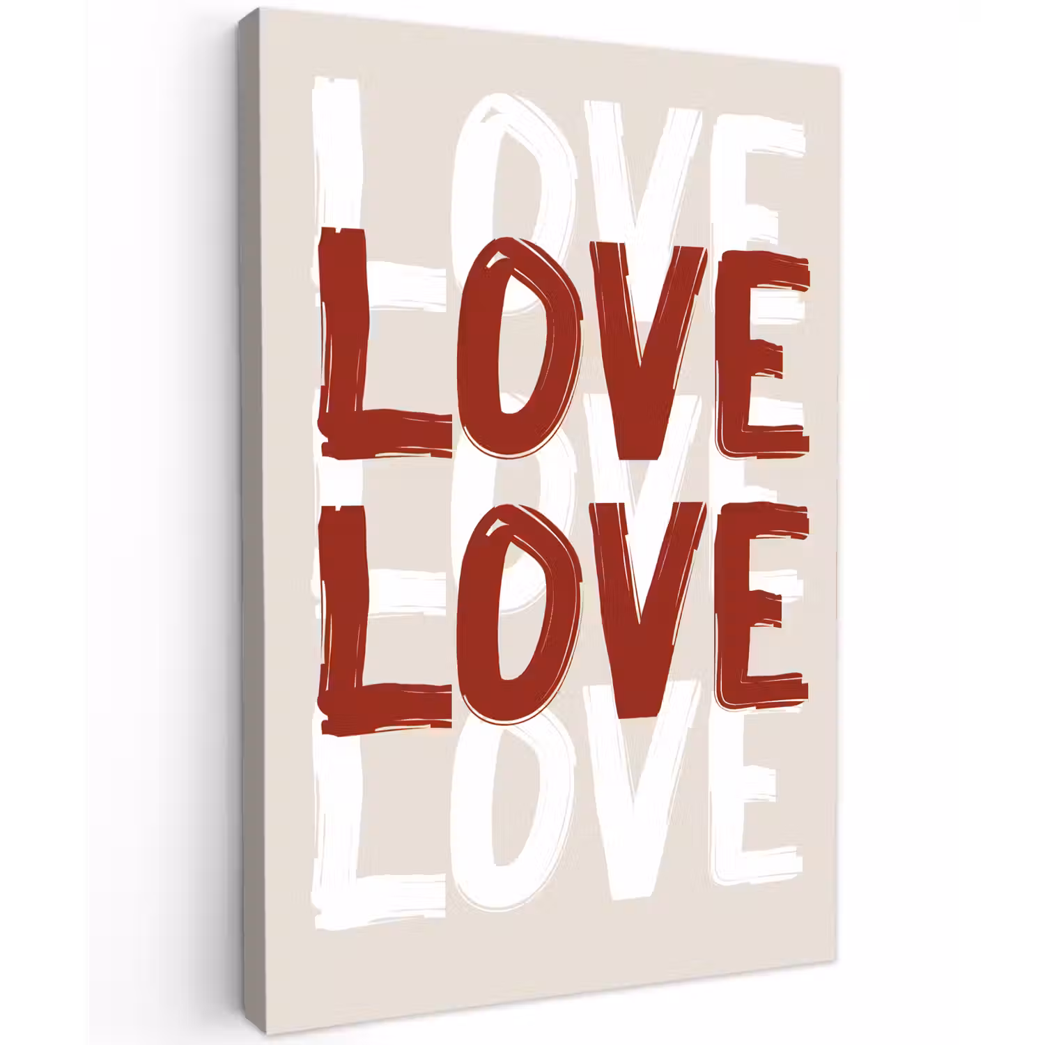 Love - Rood - Tekst canvas 2cm klein -z3d
