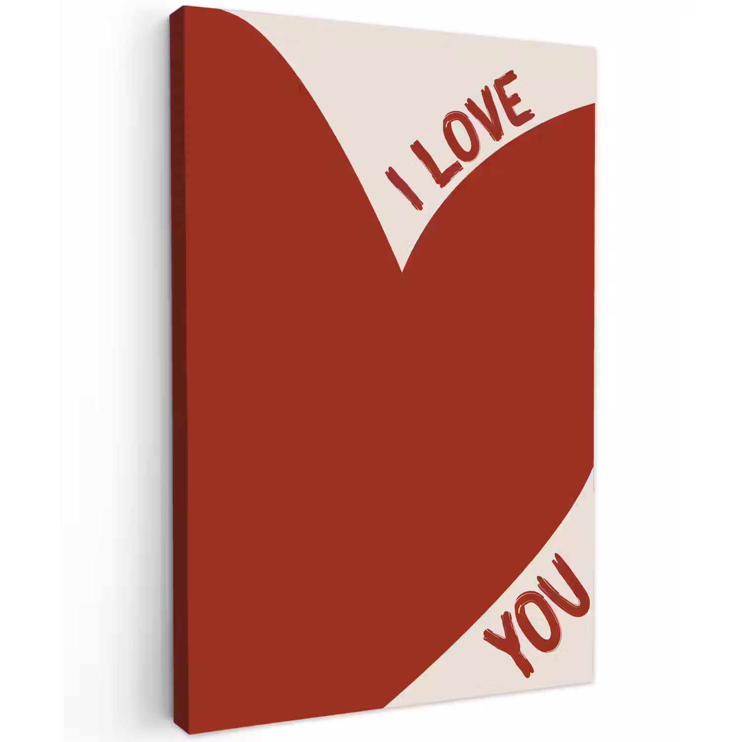Loveyou - Rood - Hart canvas 2cm klein -z3d