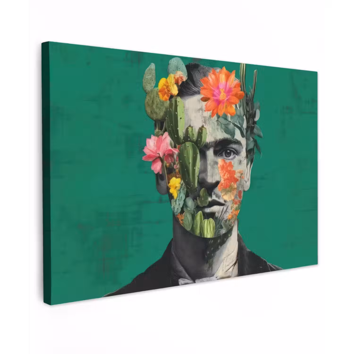 Man - Planten - Groen canvas 2cm klein -z3d