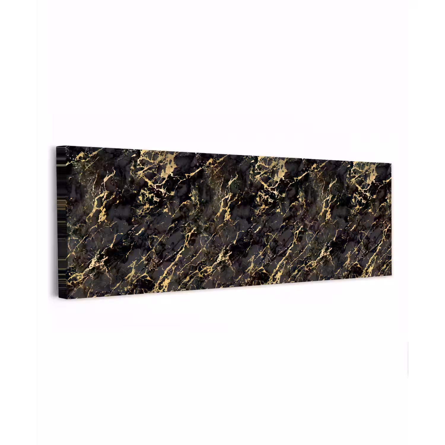 Marmer - Zwart - Goudstructuur canvas 2cm klein 828 -z3d