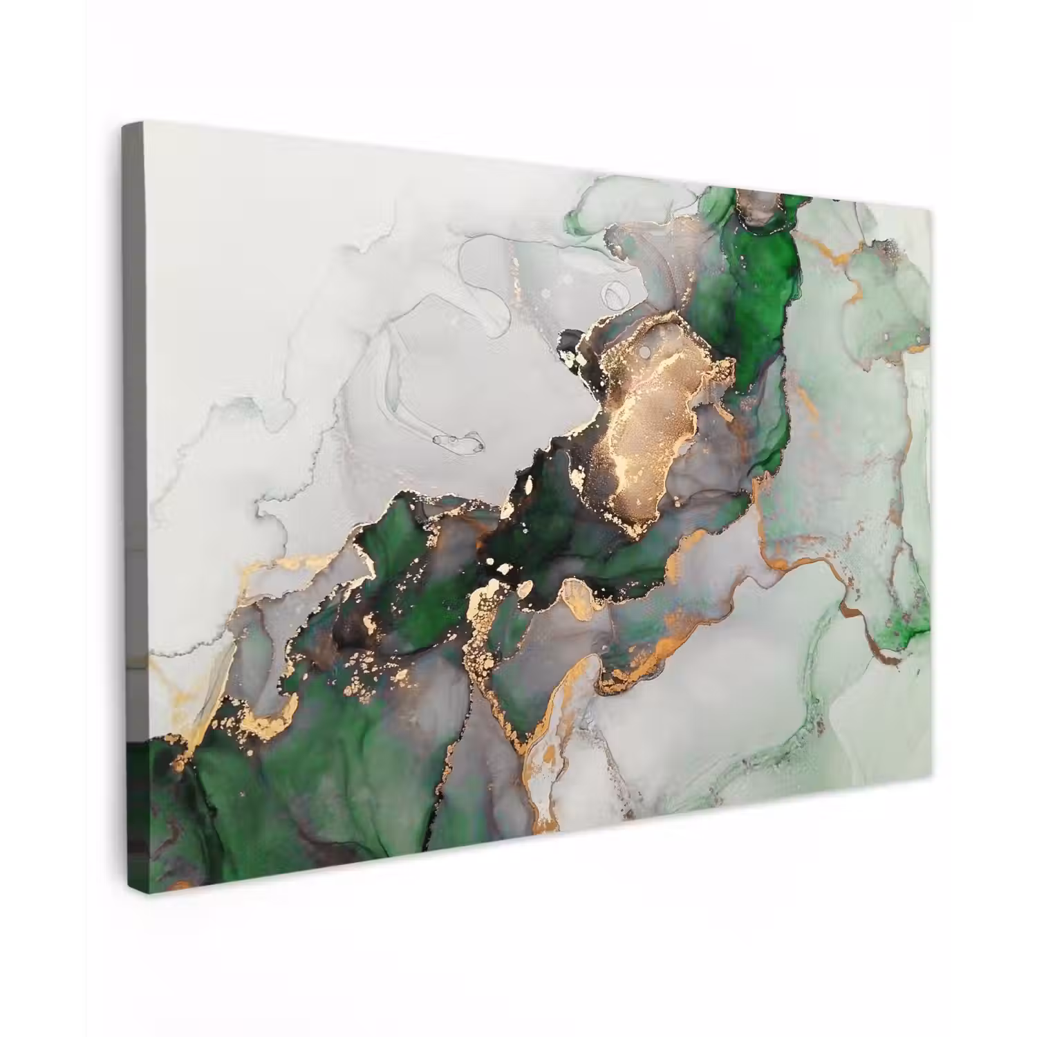 Marmer - Goud - Groen - Luxe canvas 2cm klein -z3d