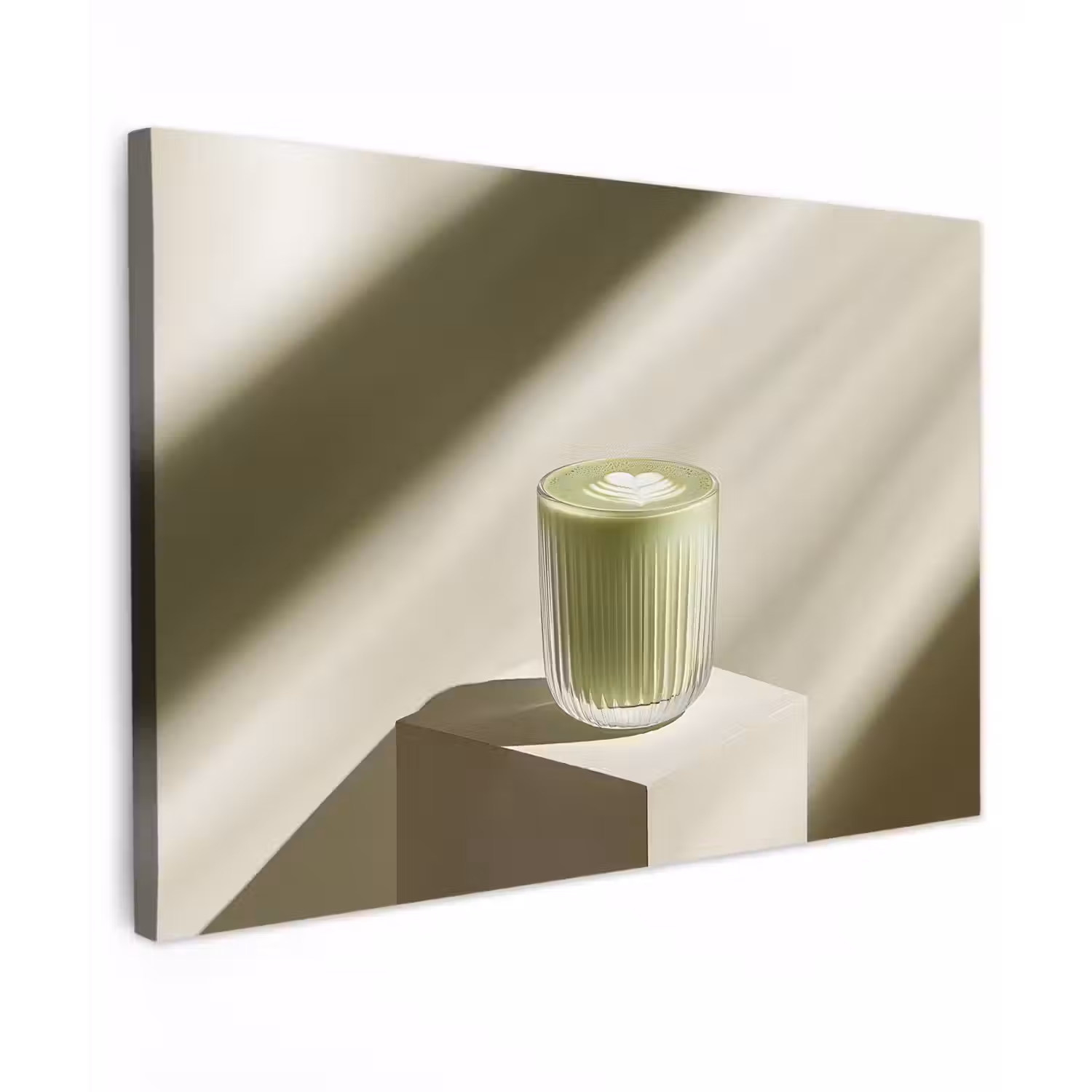 Matcha - Glas - Groen - Minimalistisch canvas 2cm klein -z3d