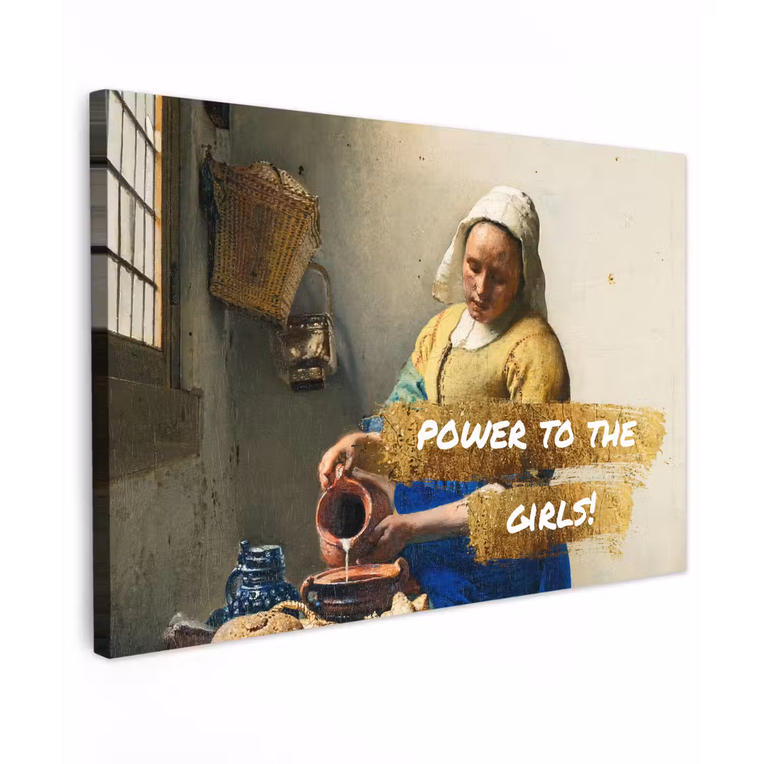 Melkmeisje - Goud - Quotes - Schilderij - Oude meesters canvas 2cm klein -z3d