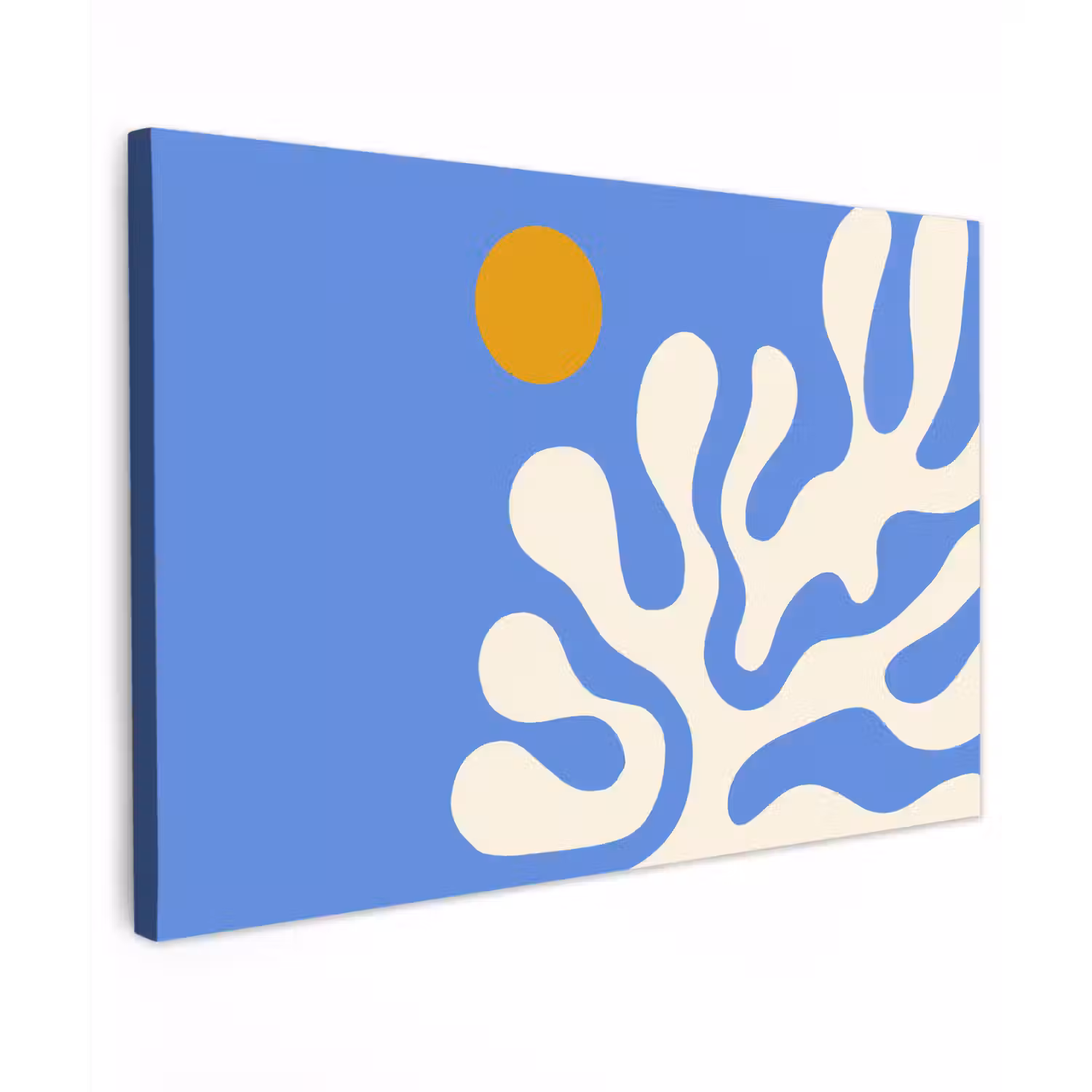 Minimalistisch - Organisch patroon - Blauw canvas 2cm klein -z3d