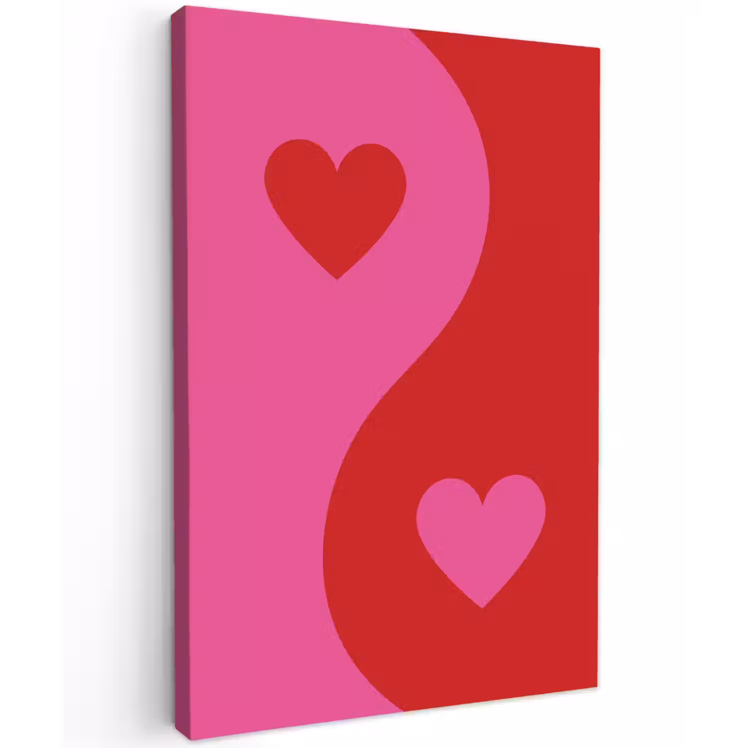 Minimalistisch - Rood - Roze - Hartjes canvas 2cm klein -z3d