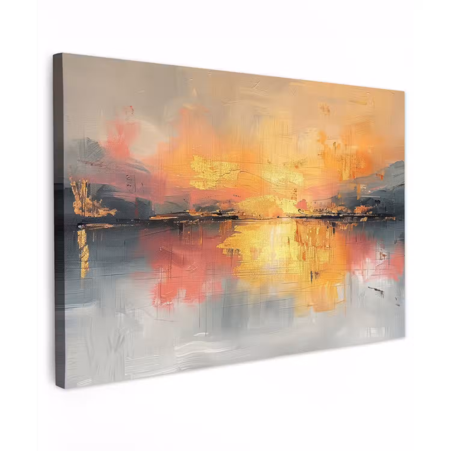 Modern - Abstract - Goud - Roze canvas 2cm klein -z3d