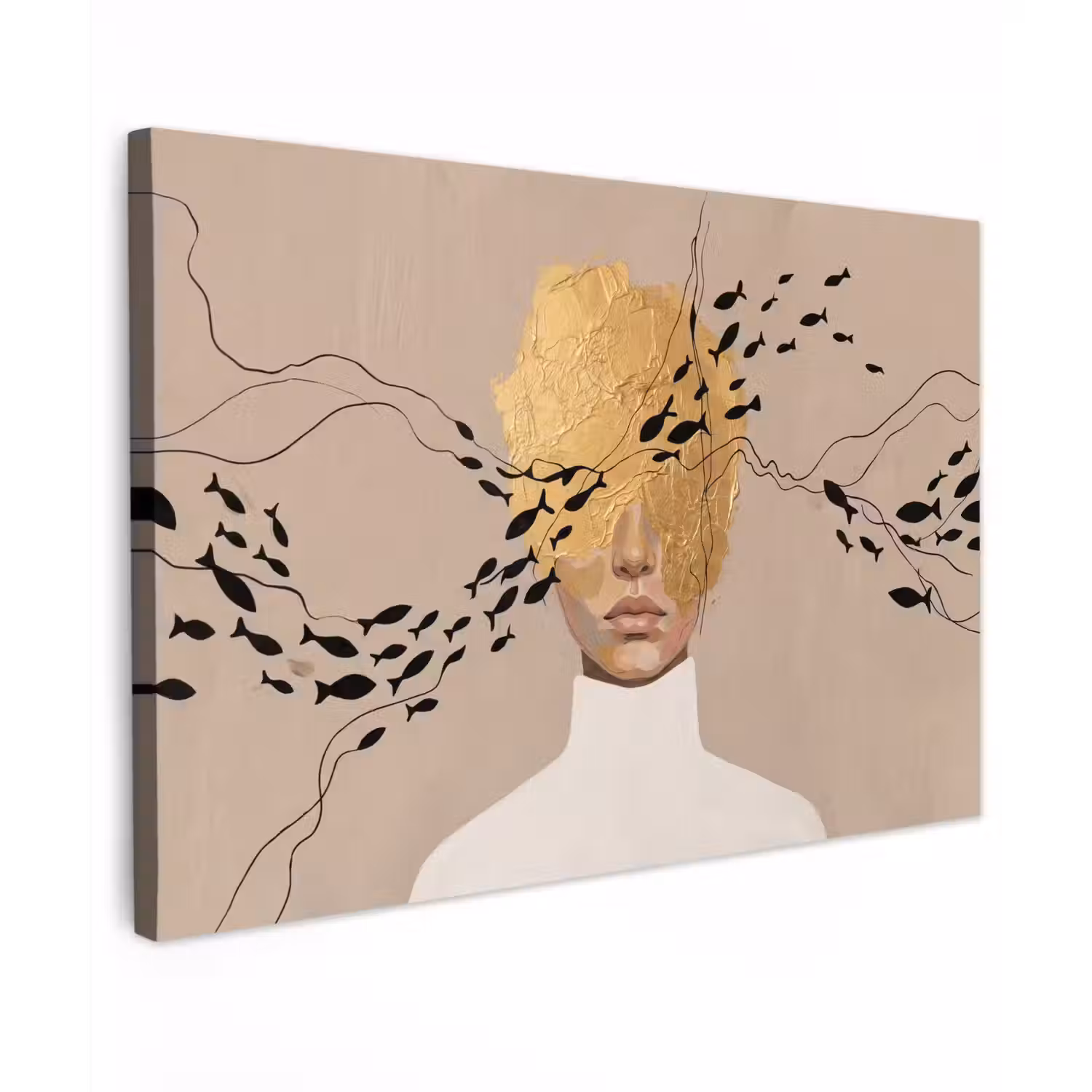 Modern - Vrouw - Goud canvas 2cm klein -z3d
