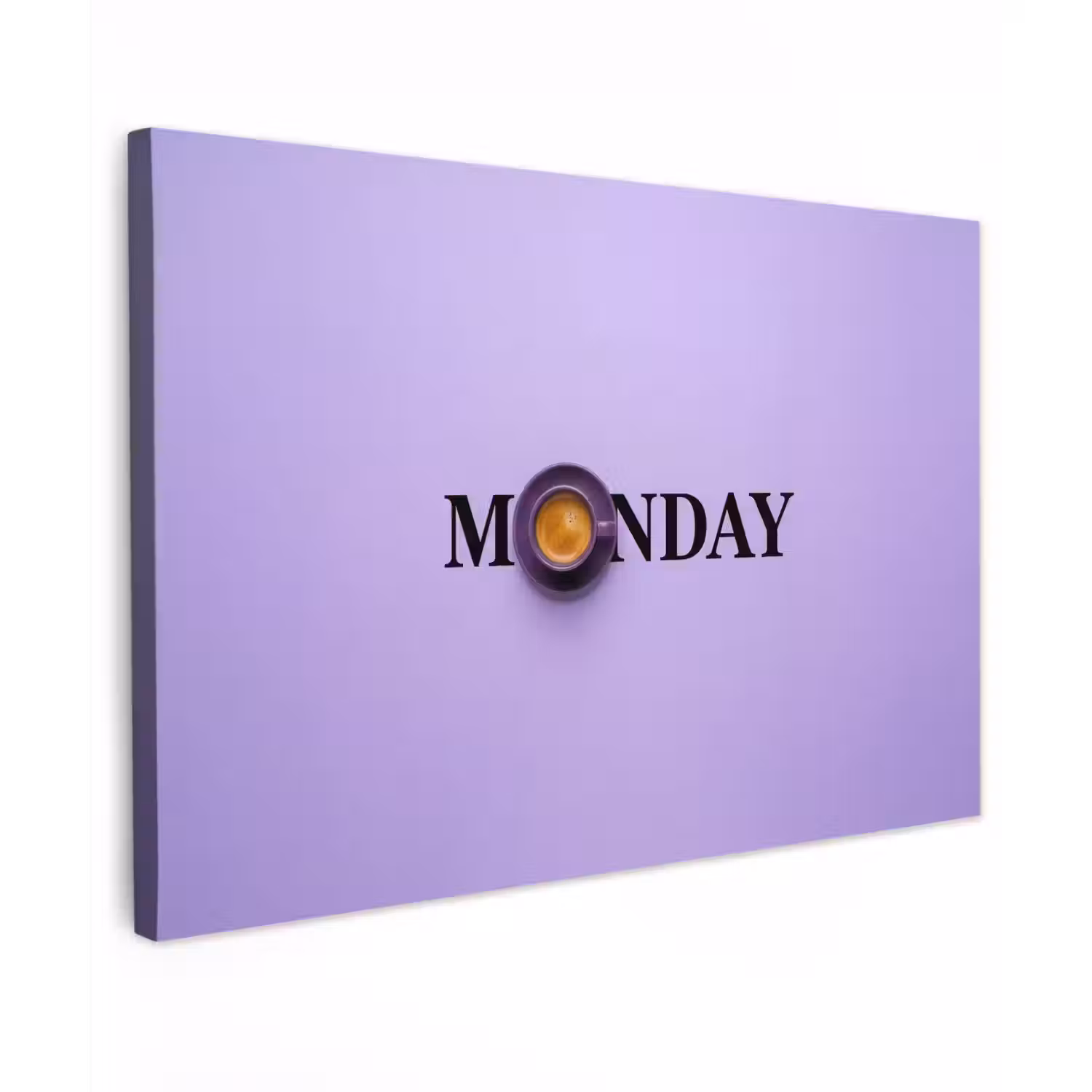 Maandag - Mok - Koffie - Paars canvas 2cm klein -z3d