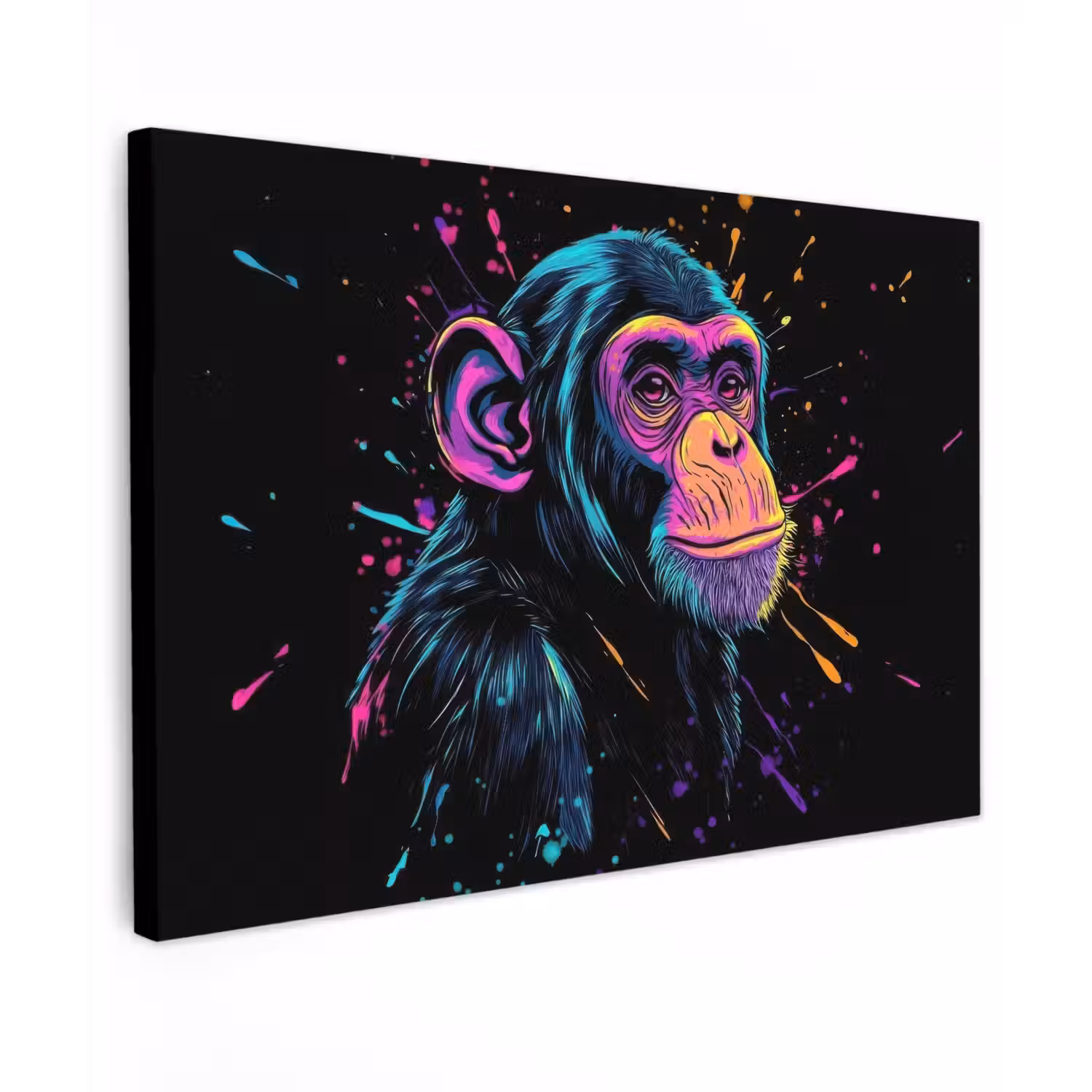 Aap - Verf - Neon - Kleur canvas 2cm klein -z3d