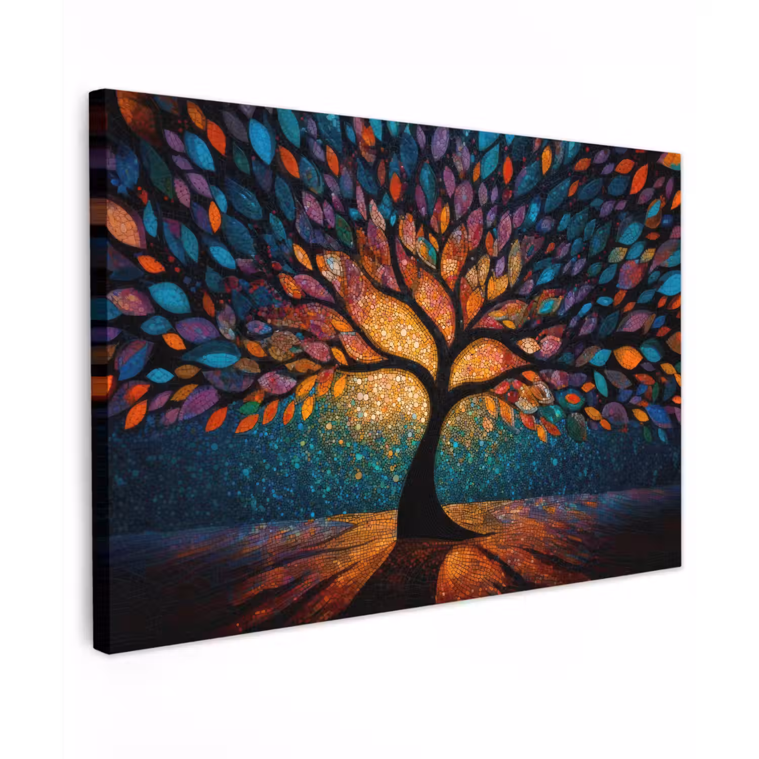 Mozaïek - Kleurrijk - Boom - Takken canvas 2cm klein -z3d