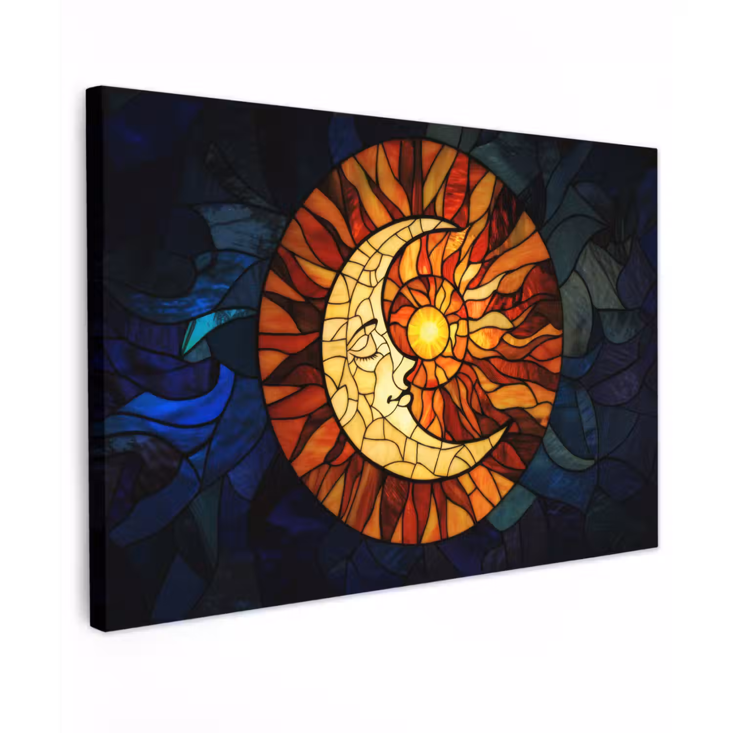 Mozaïek - Glas - Maan - Donkerblauw canvas 2cm klein -z3d