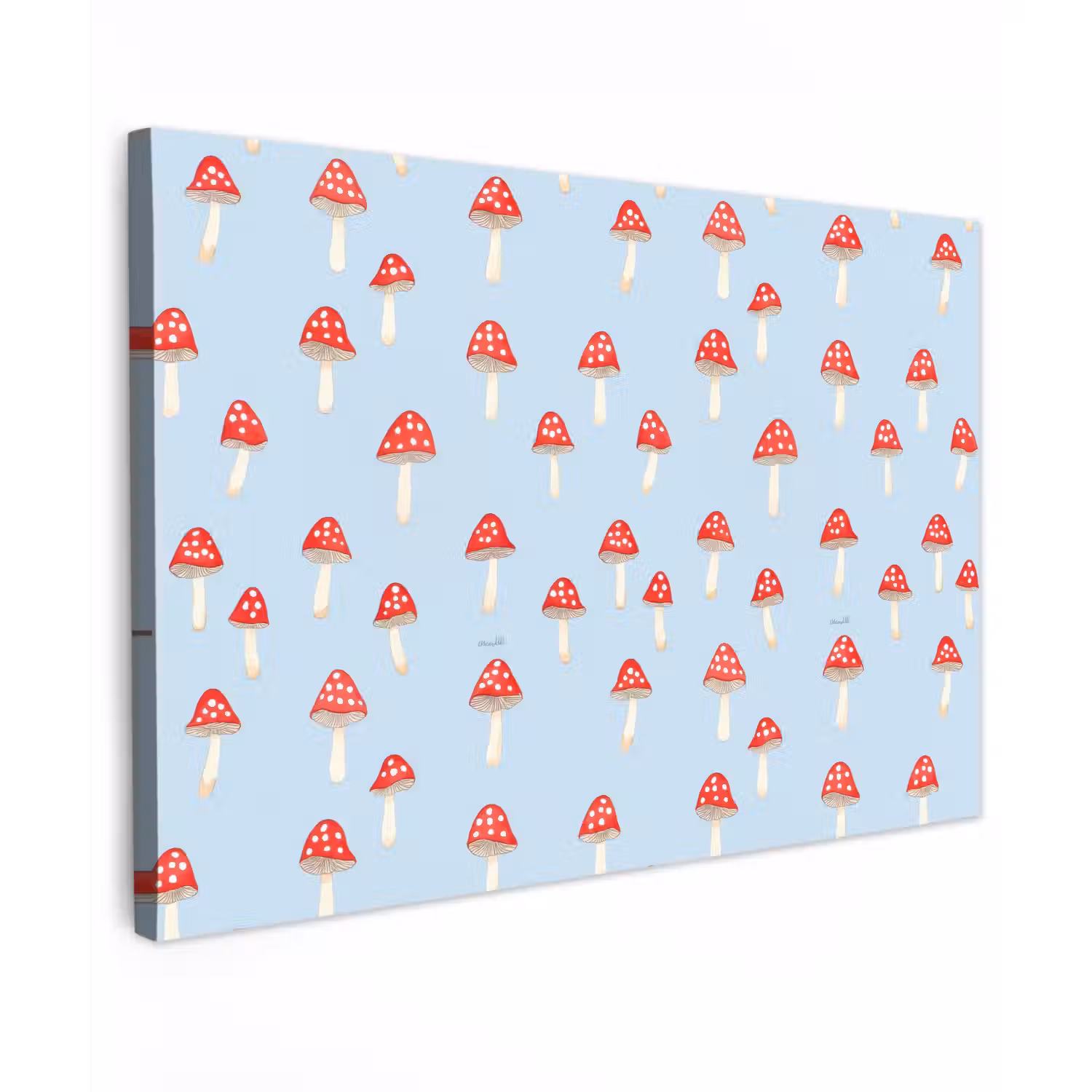 Paddenstoel -Sprookje - Blauw canvas 2cm klein 34 -z3d