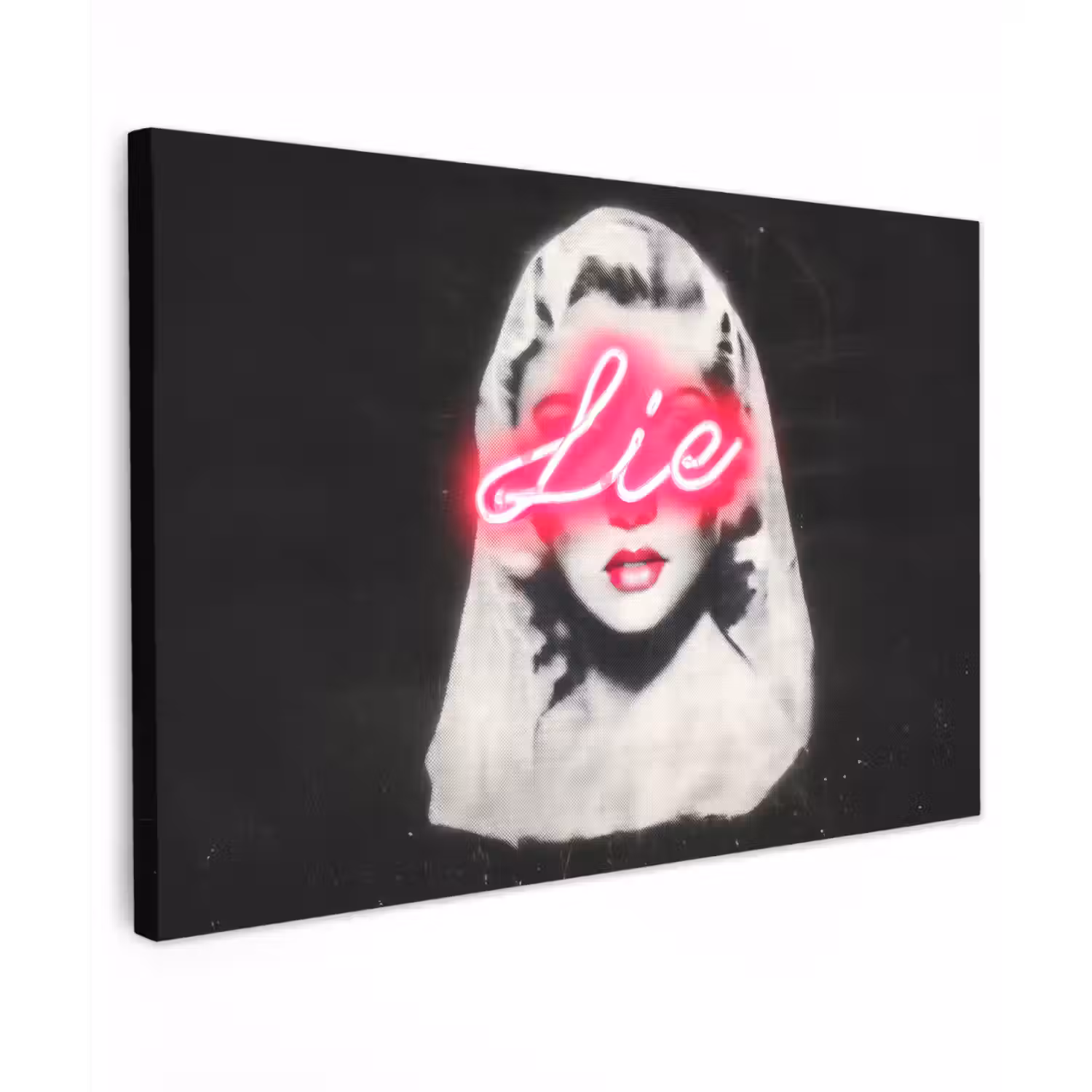 Neon - Letters - Vintage - Vrouw canvas 2cm klein -z3d