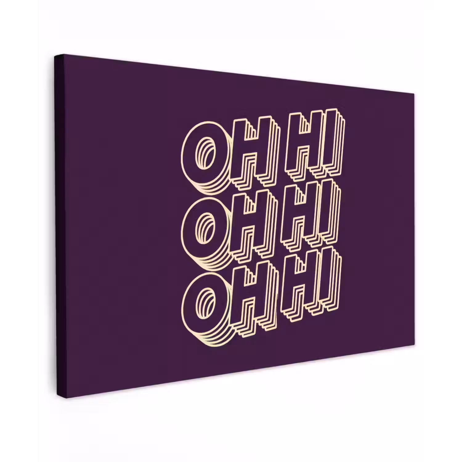 Oh hi - Paars - 3D canvas 2cm klein -z3d