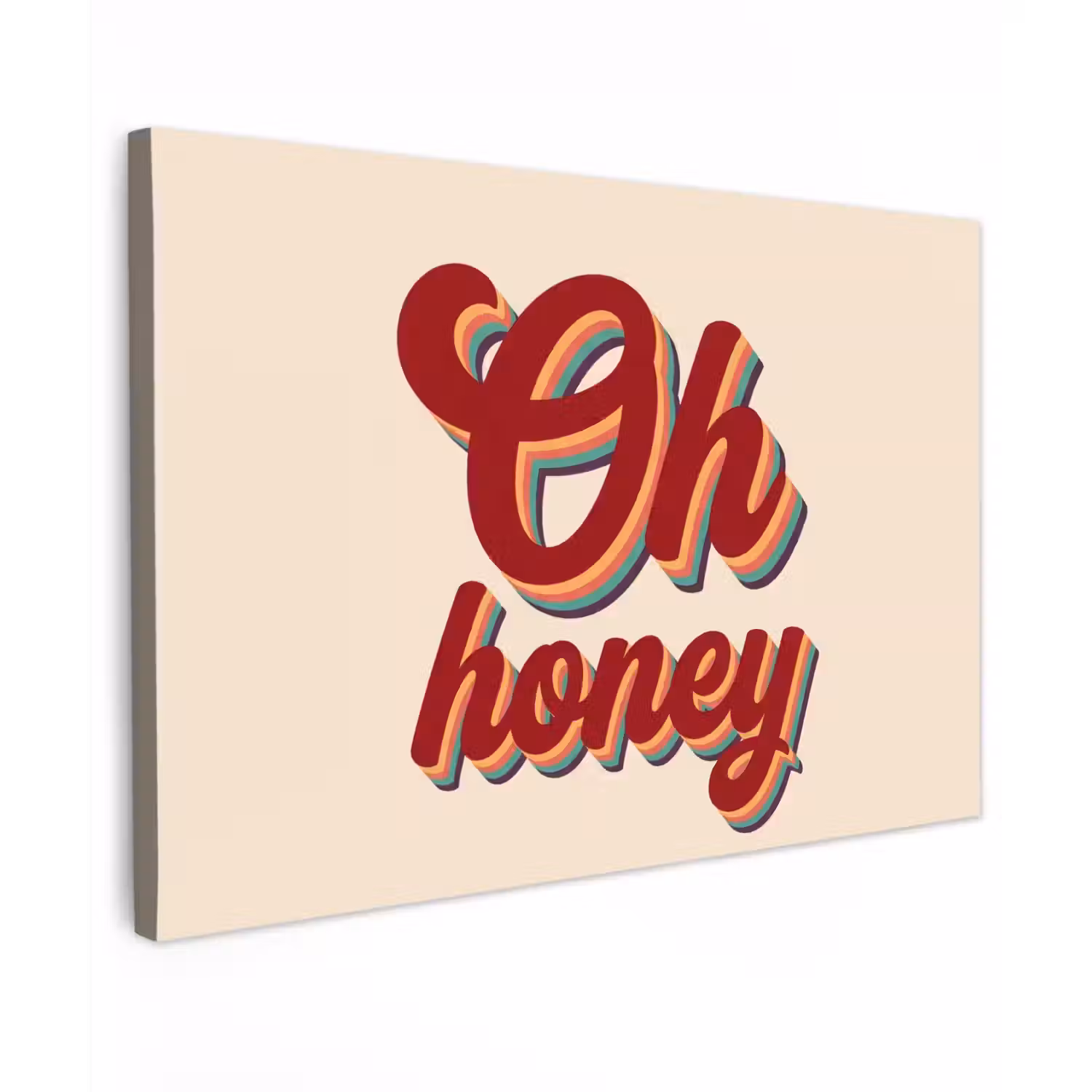 Oh honey - Rood - Schaduw canvas 2cm klein -z3d