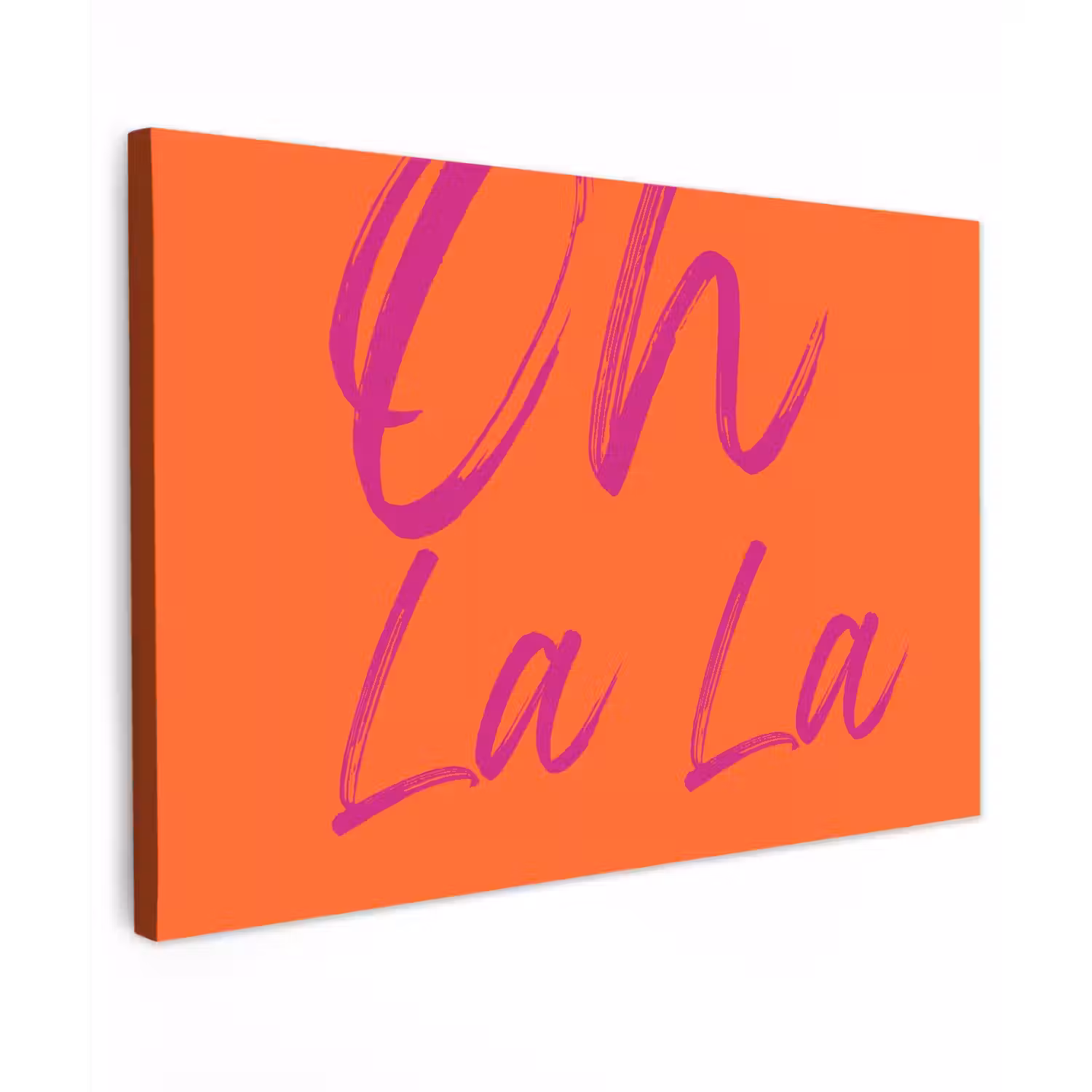 Oh la la - Oranje - Roze - Grafisch canvas 2cm klein -z3d