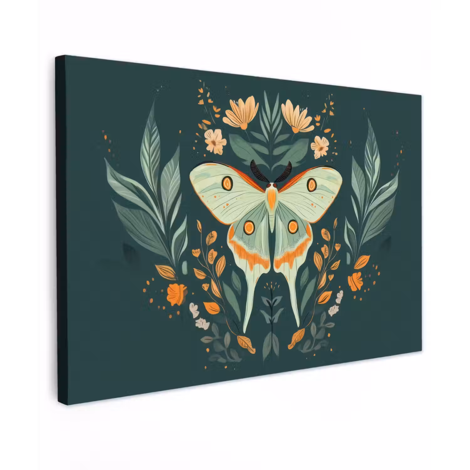 Sierlijk - Vlinder - Groen - Bladeren canvas 2cm klein -z3d