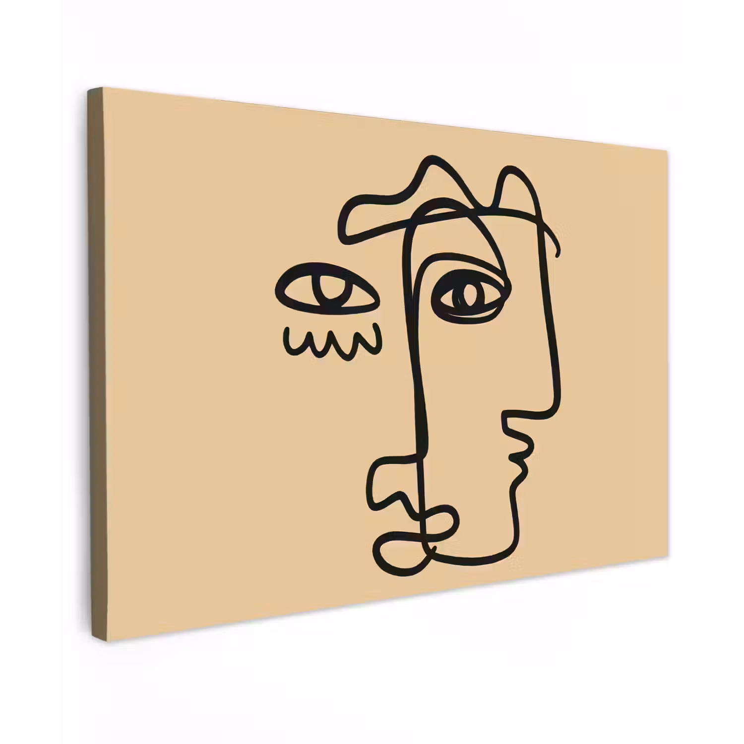 Overlappende profielen - Lichtbruin - Zwart canvas 2cm klein -z3d