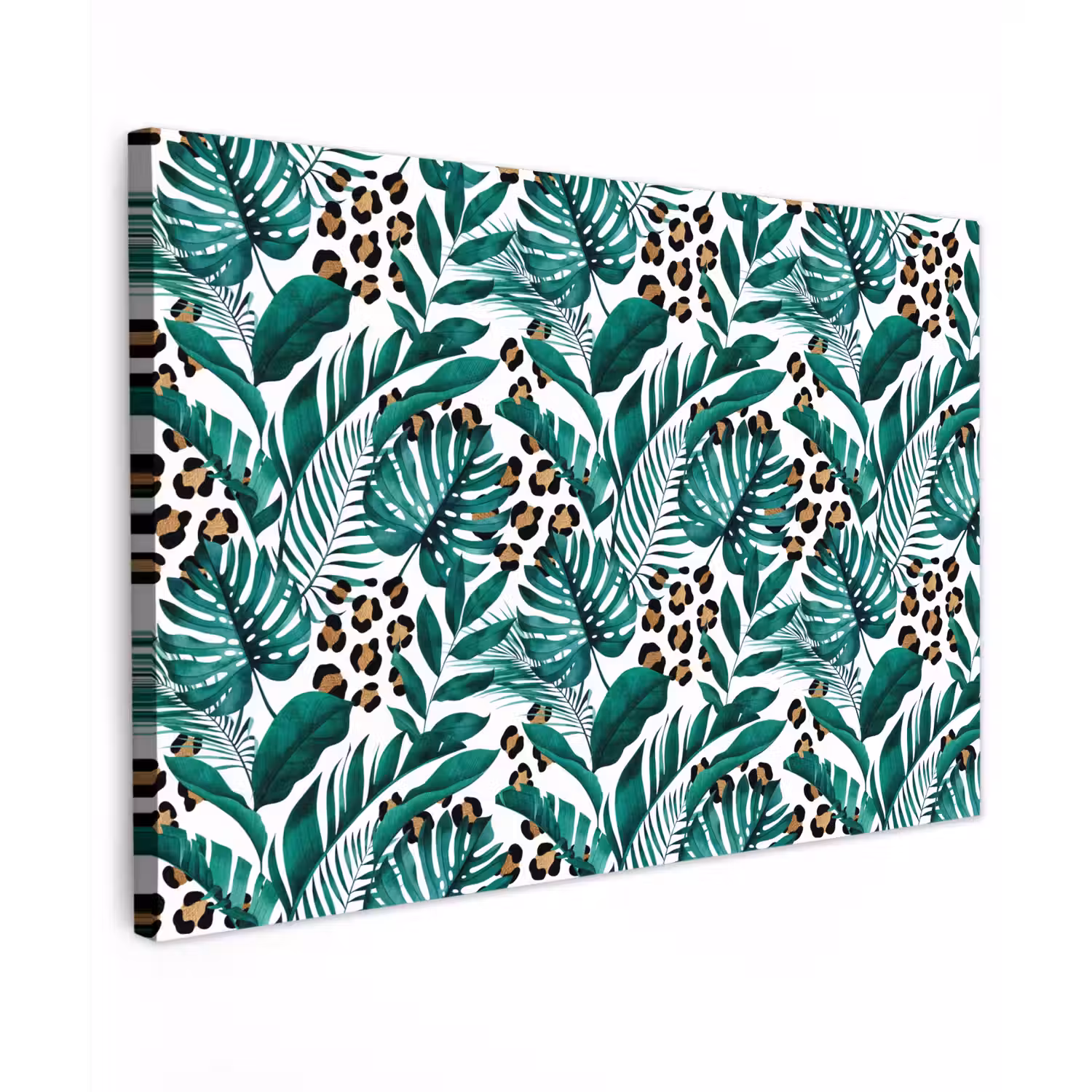 Palmblad - Panterprint - Tropical canvas 2cm klein -z3d