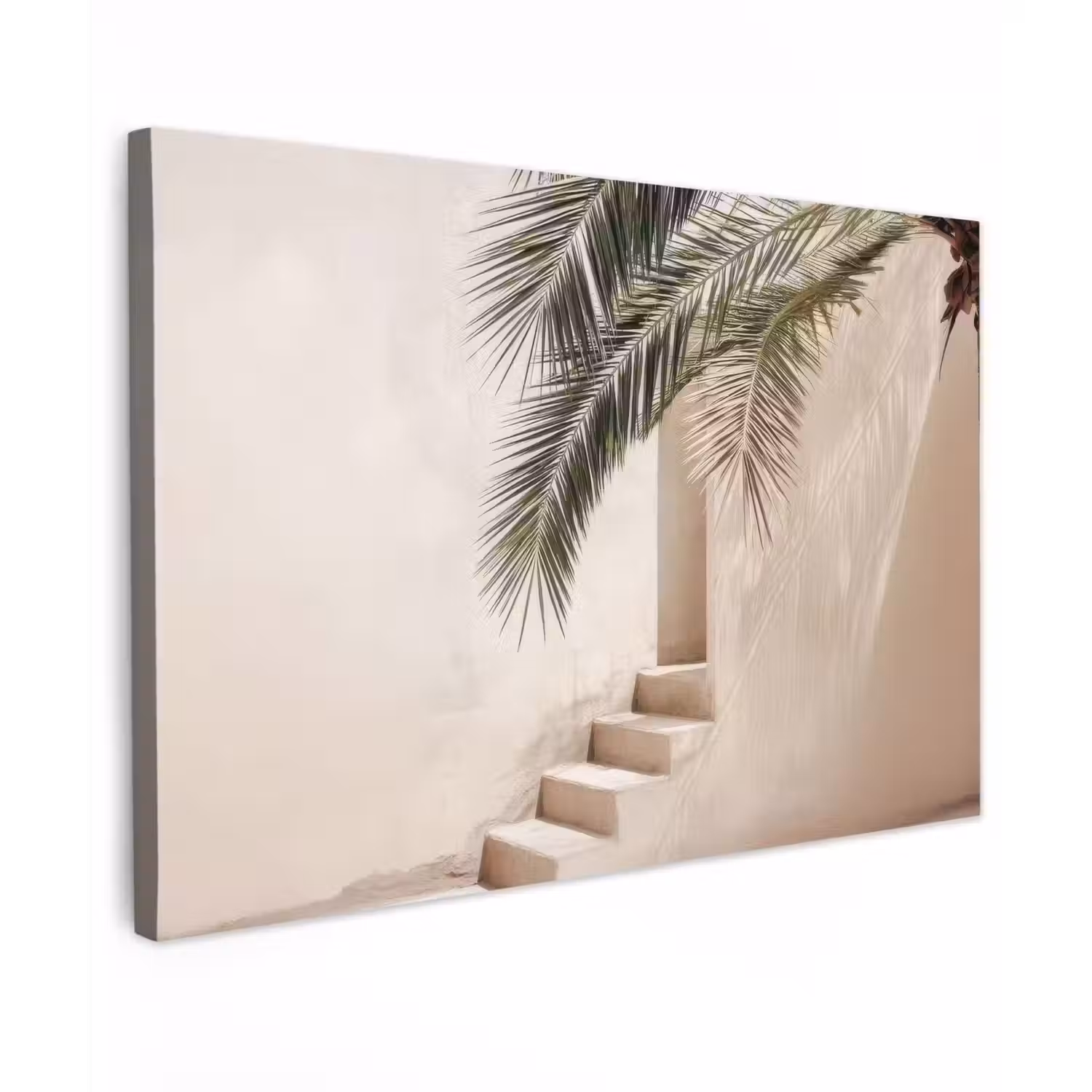 Palmboom - Schaduw - Trap - Beige canvas 2cm klein -z3d