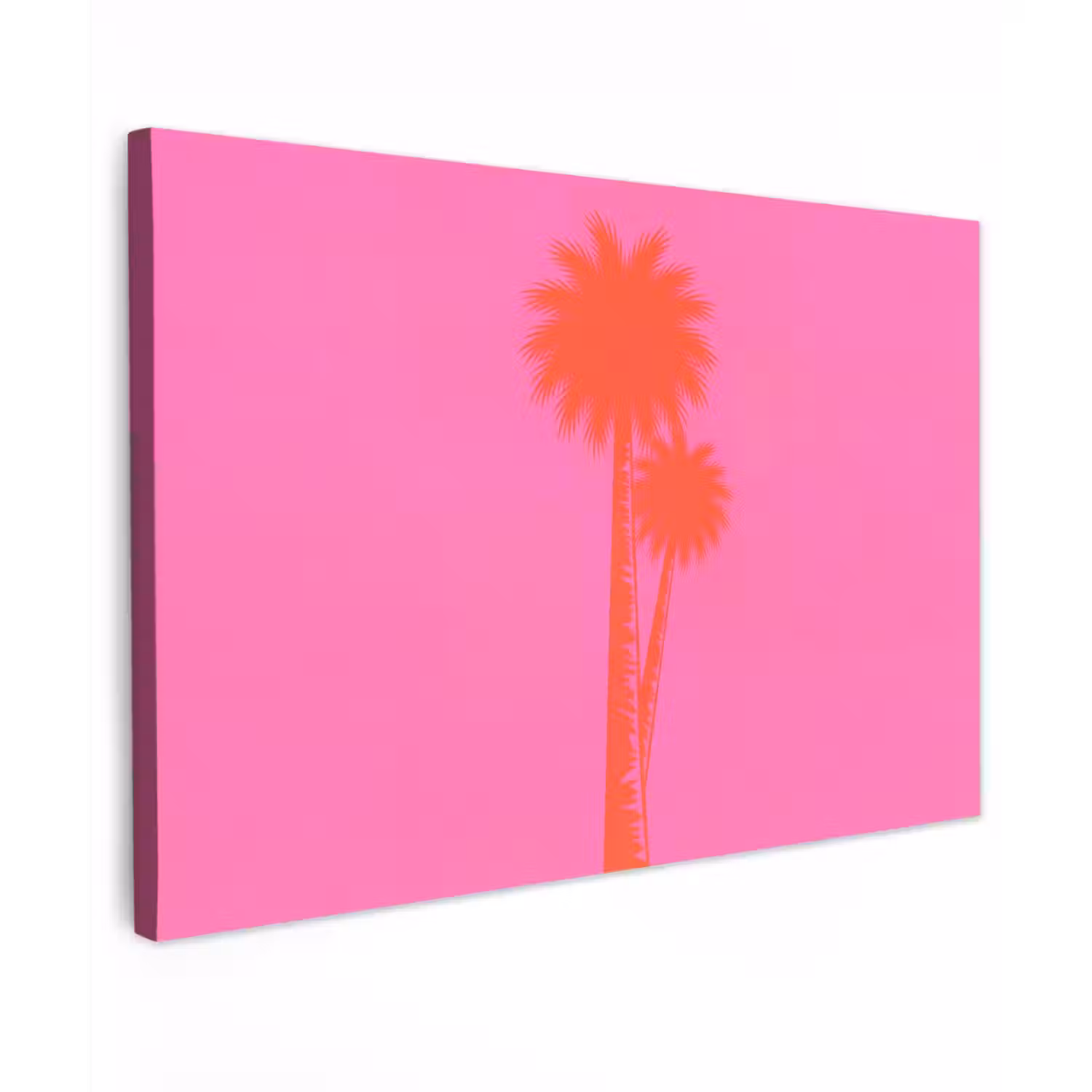 Palmbomen - Modern - Roze canvas 2cm klein -z3d