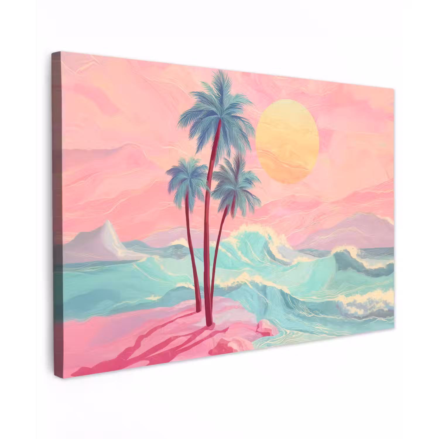 Palmbomen - Golven - Zee canvas 2cm klein -z3d