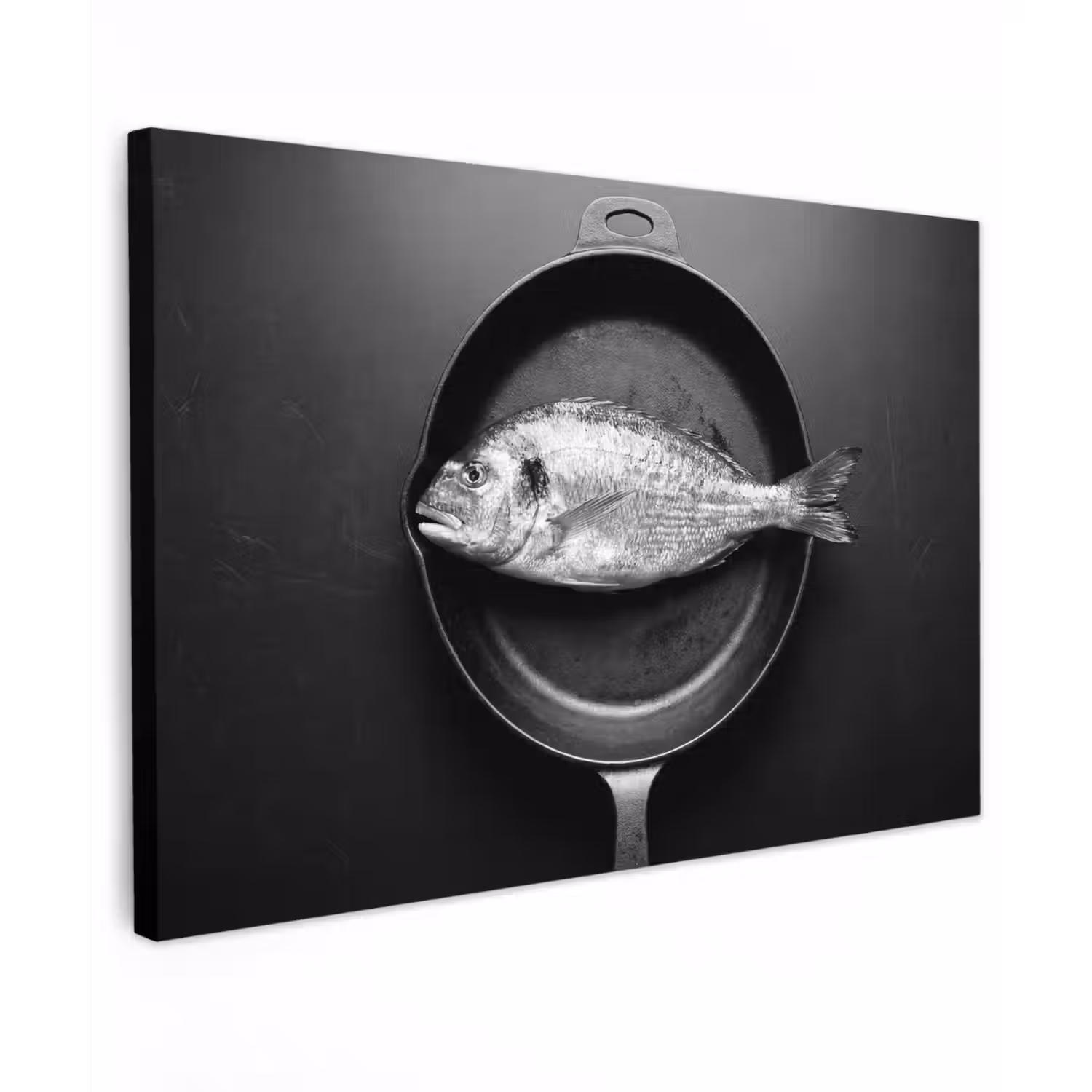 Pan - Vis - Zwart - Wit canvas 2cm klein -z3d