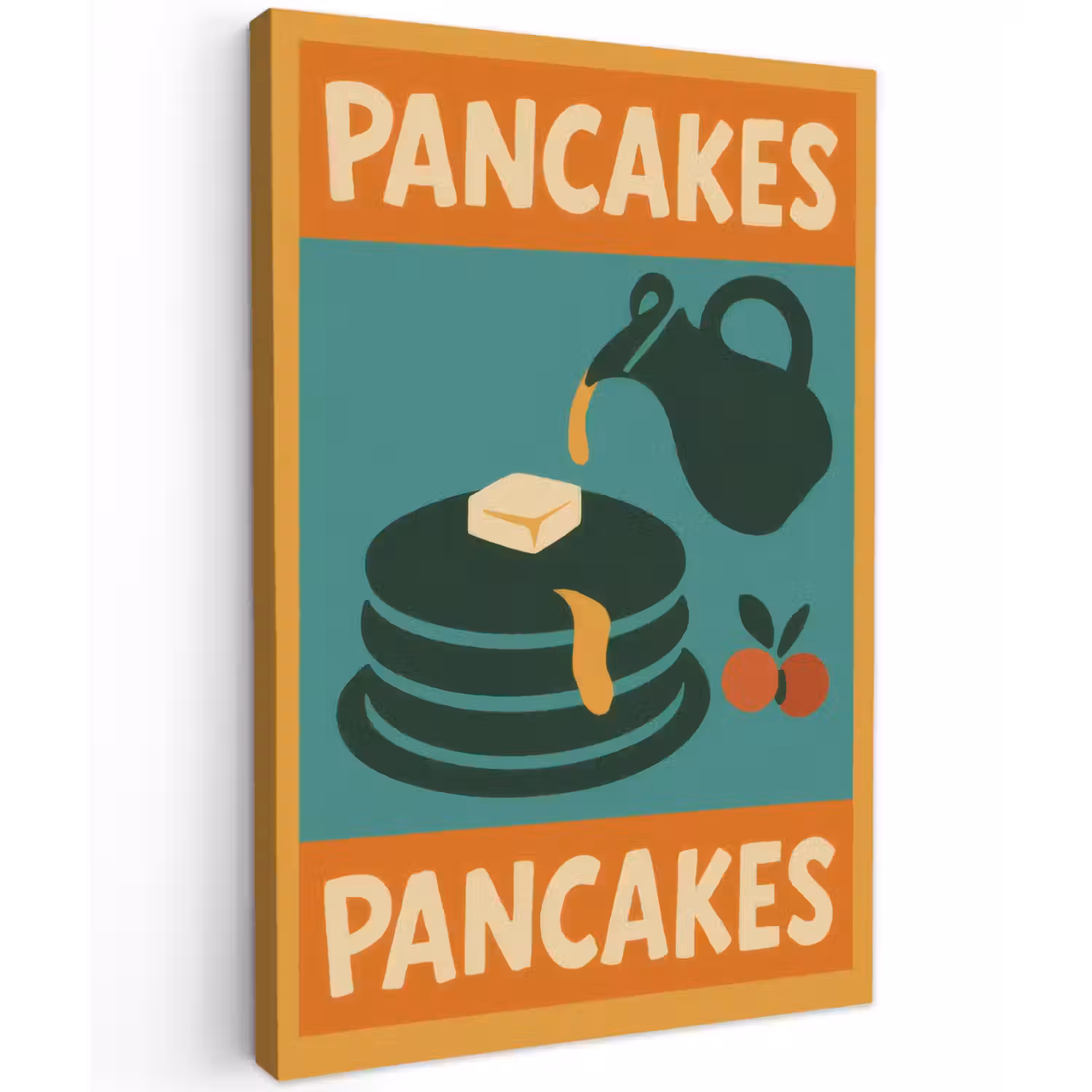 Pannenkoeken - Siroop - Illustratie - Oranje canvas 2cm klein -z3d