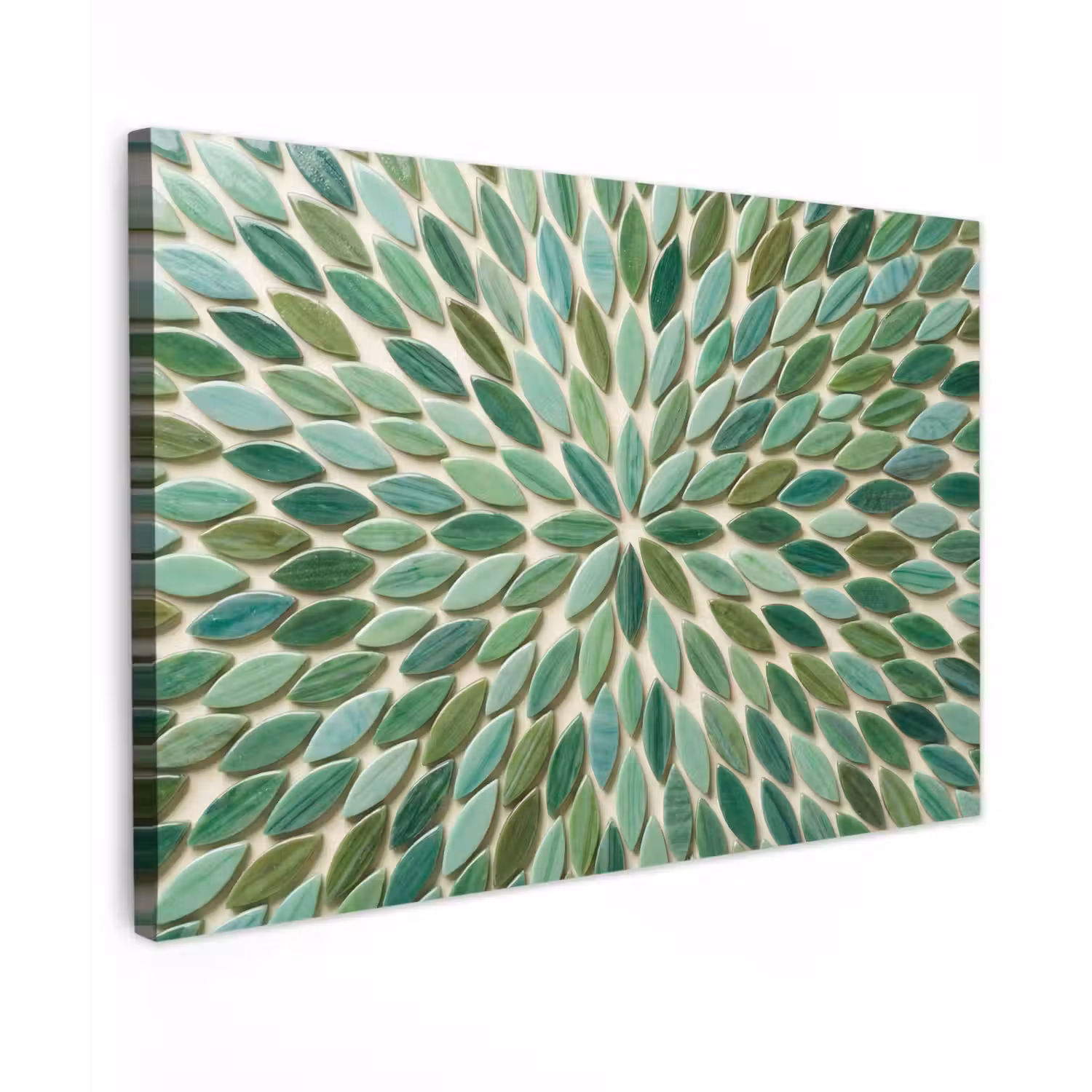Patroon - Blad - Groen - Abstract canvas 2cm klein -z3d