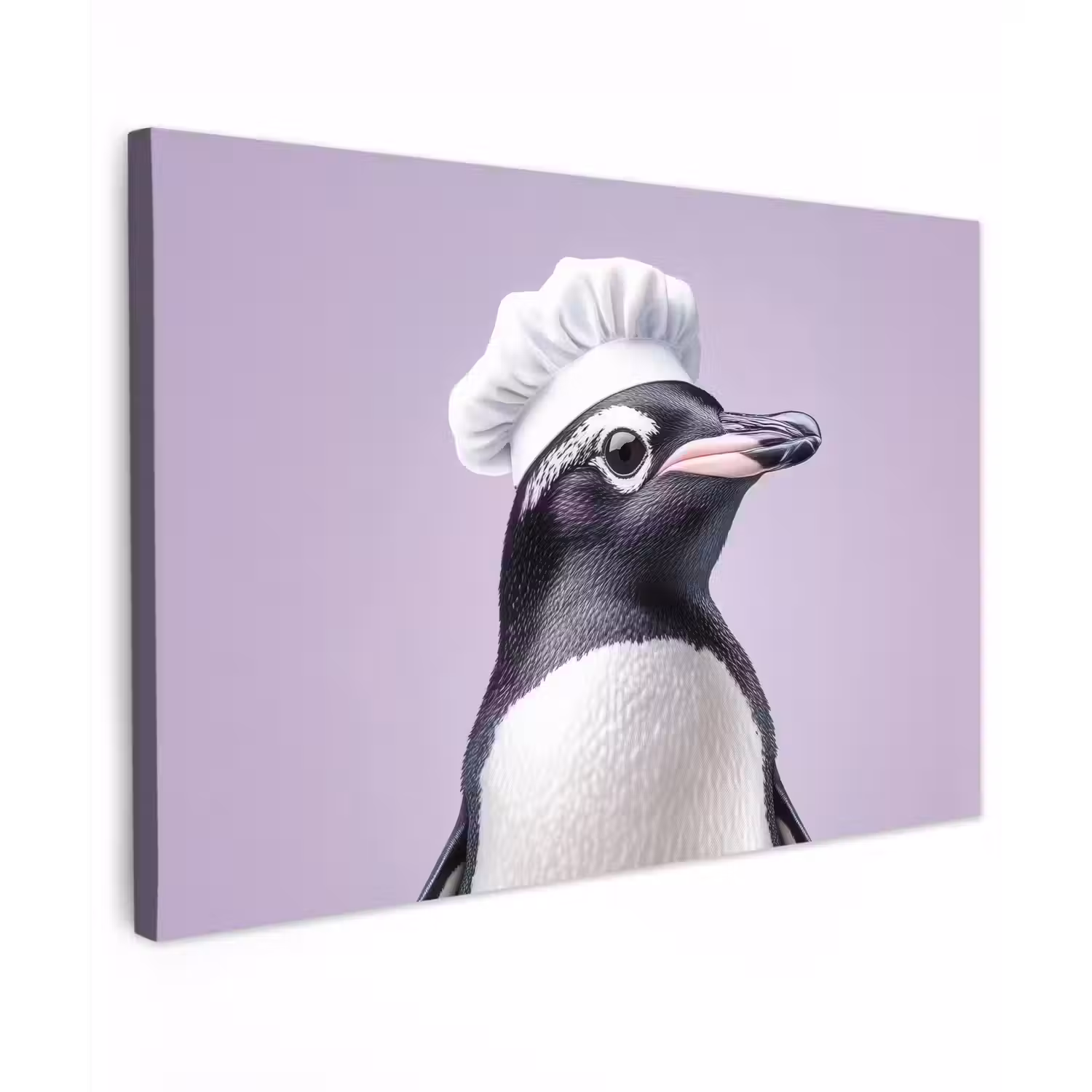 Pinguïn - Koksmuts - Lief - Paars canvas 2cm klein -z3d