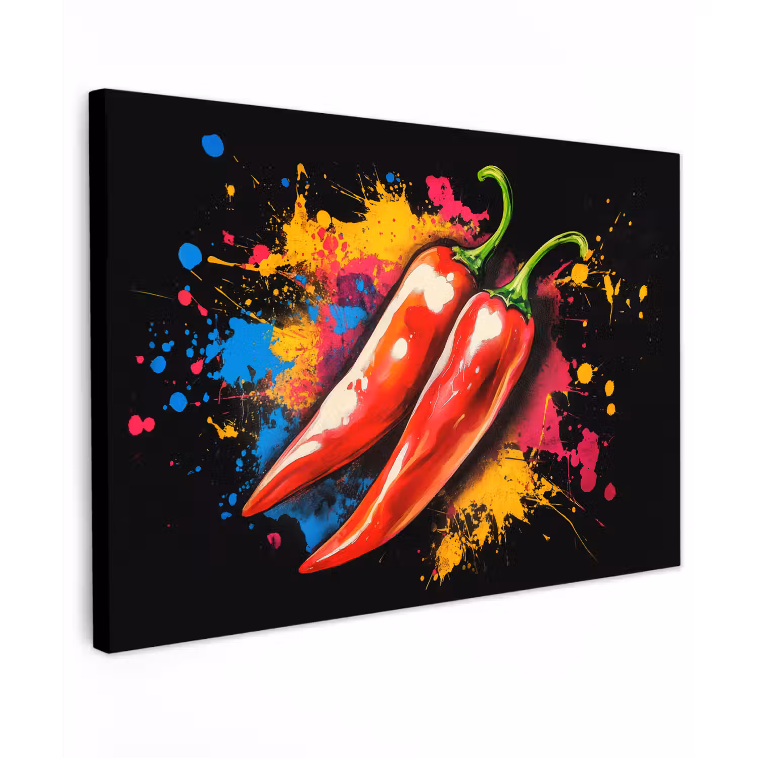 Peper - Graffiti - Verf - Abstract - Modern - Kleurrijk canvas 2cm klein -z3d