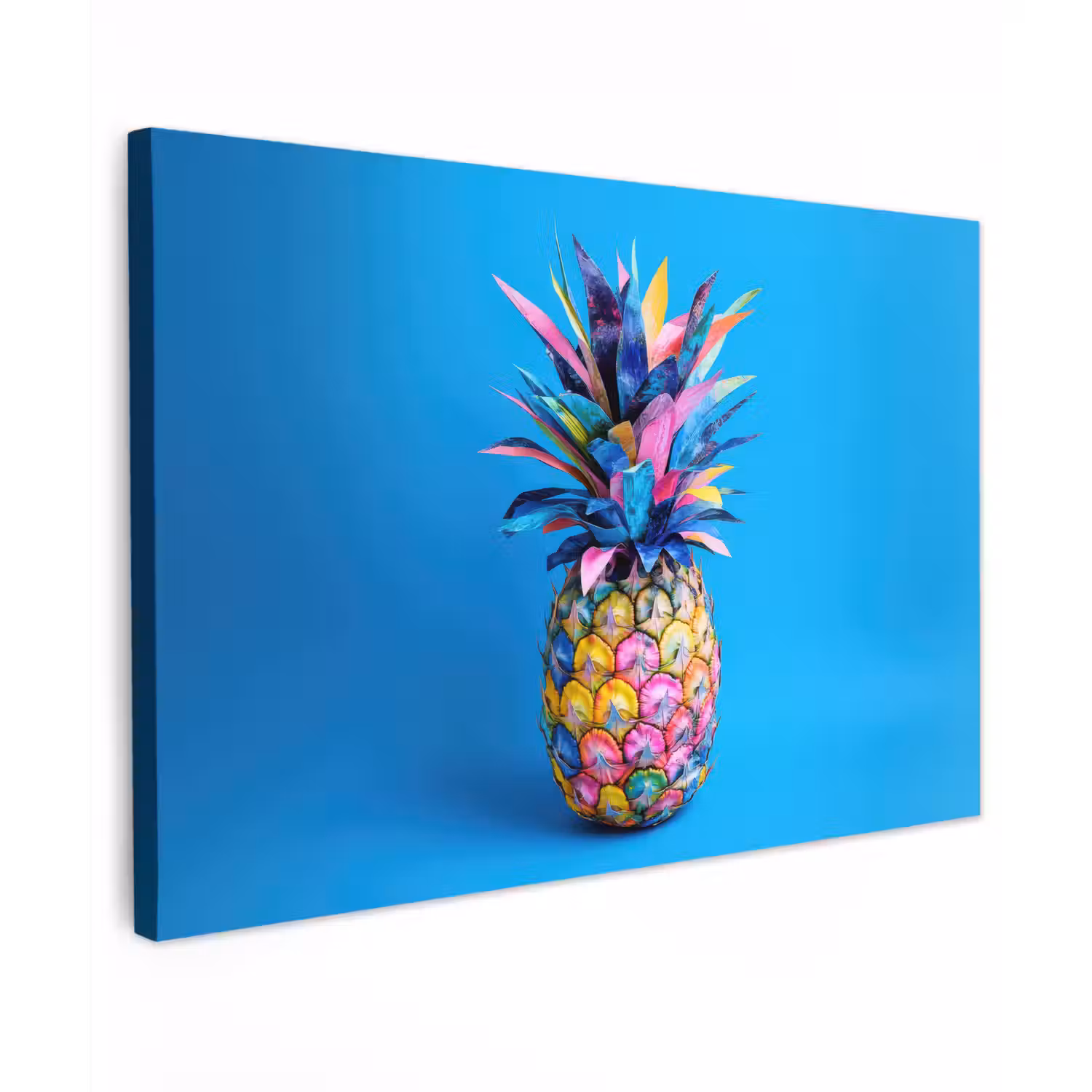 Ananas - Blauw - Tropisch - Vrolijk canvas 2cm klein -z3d