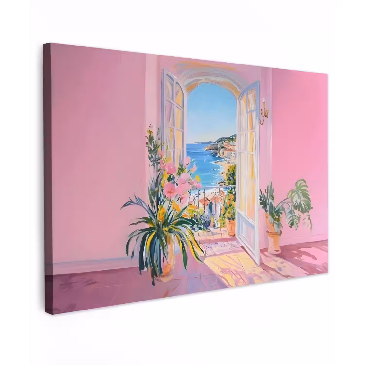 Roze - Buiten - Verf canvas 2cm klein -z3d