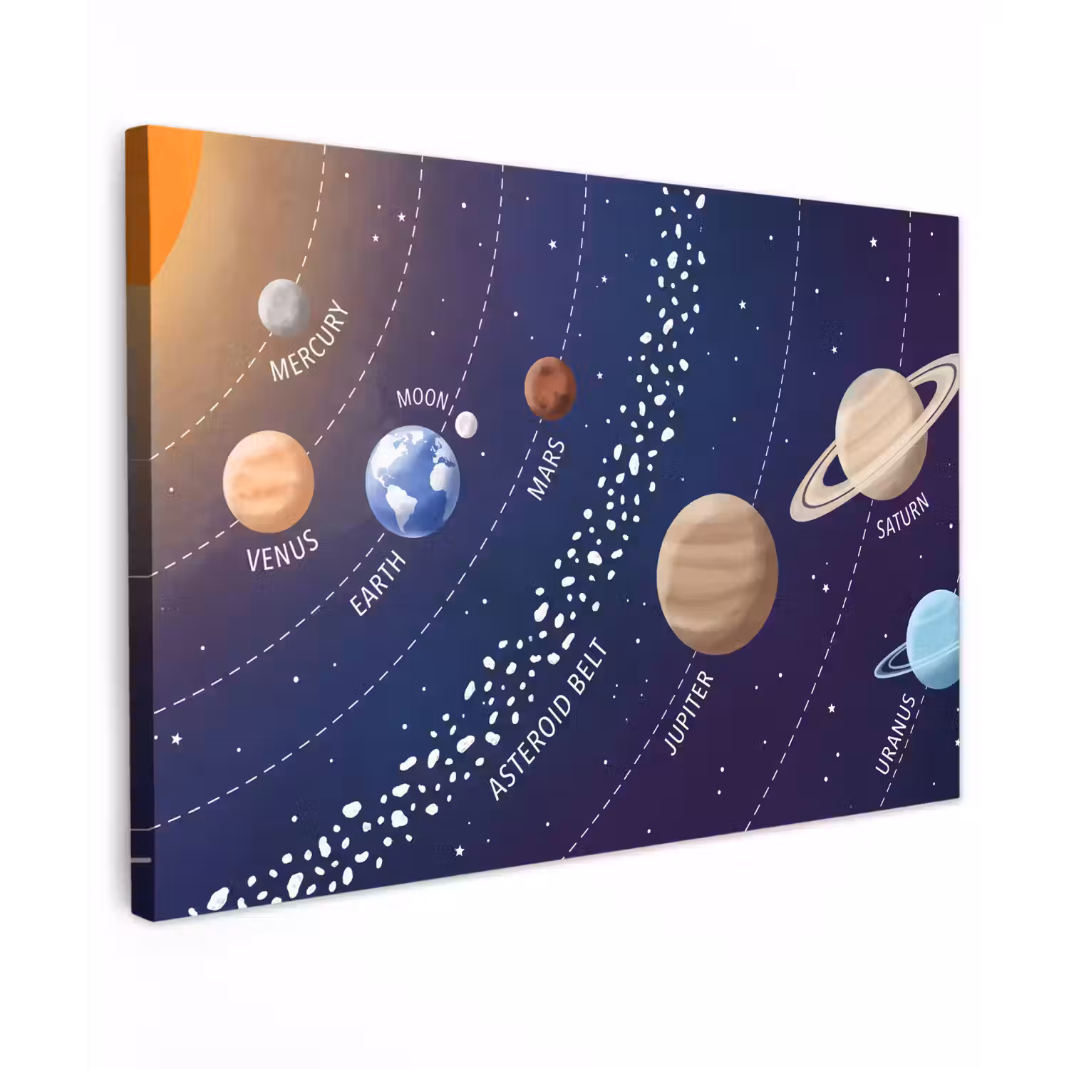 Planetenstelsel - Ruimte - Illustratie canvas 2cm klein -z3d