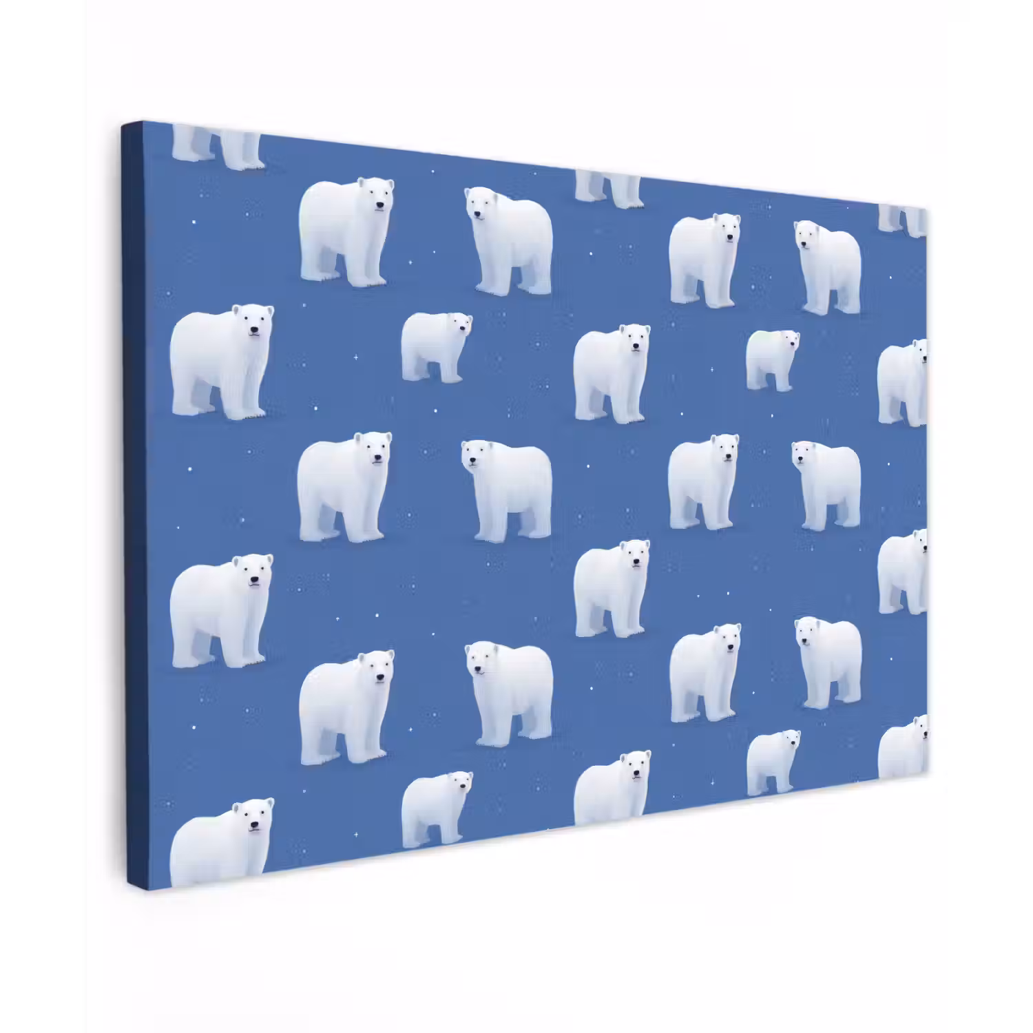 IJsbeer - Patroon - Blauw canvas 2cm klein 34 -z3d
