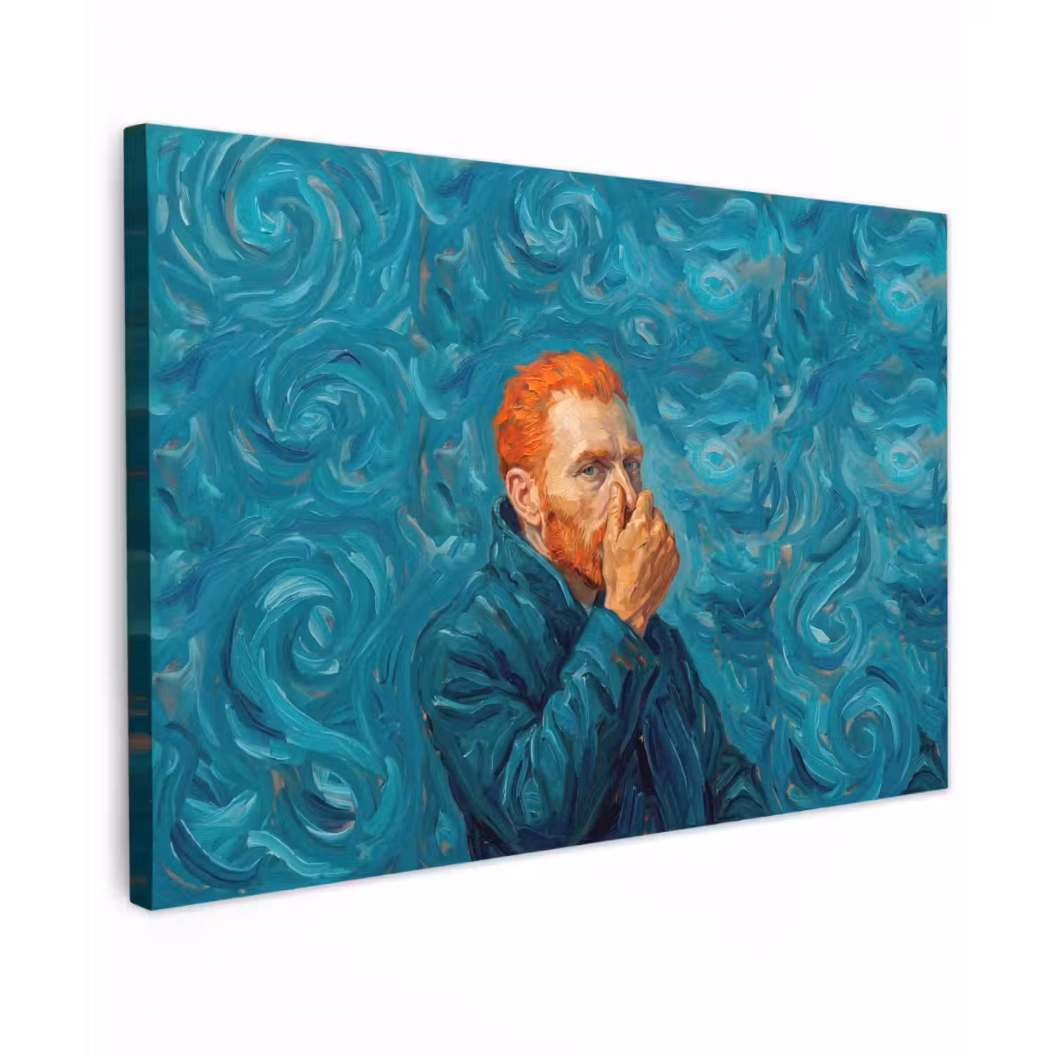 Portret - Klassiek - Blauw canvas 2cm klein -z3d
