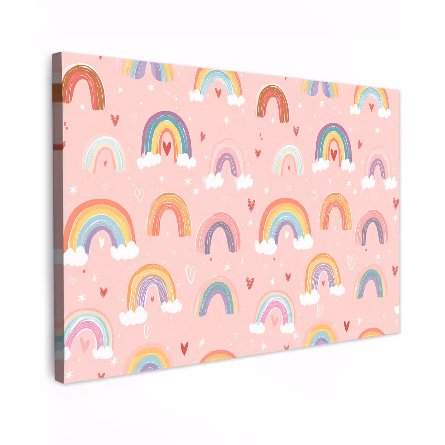 Regenboog - Patroon - Pastel - Handgetekend canvas 2cm klein -z3d