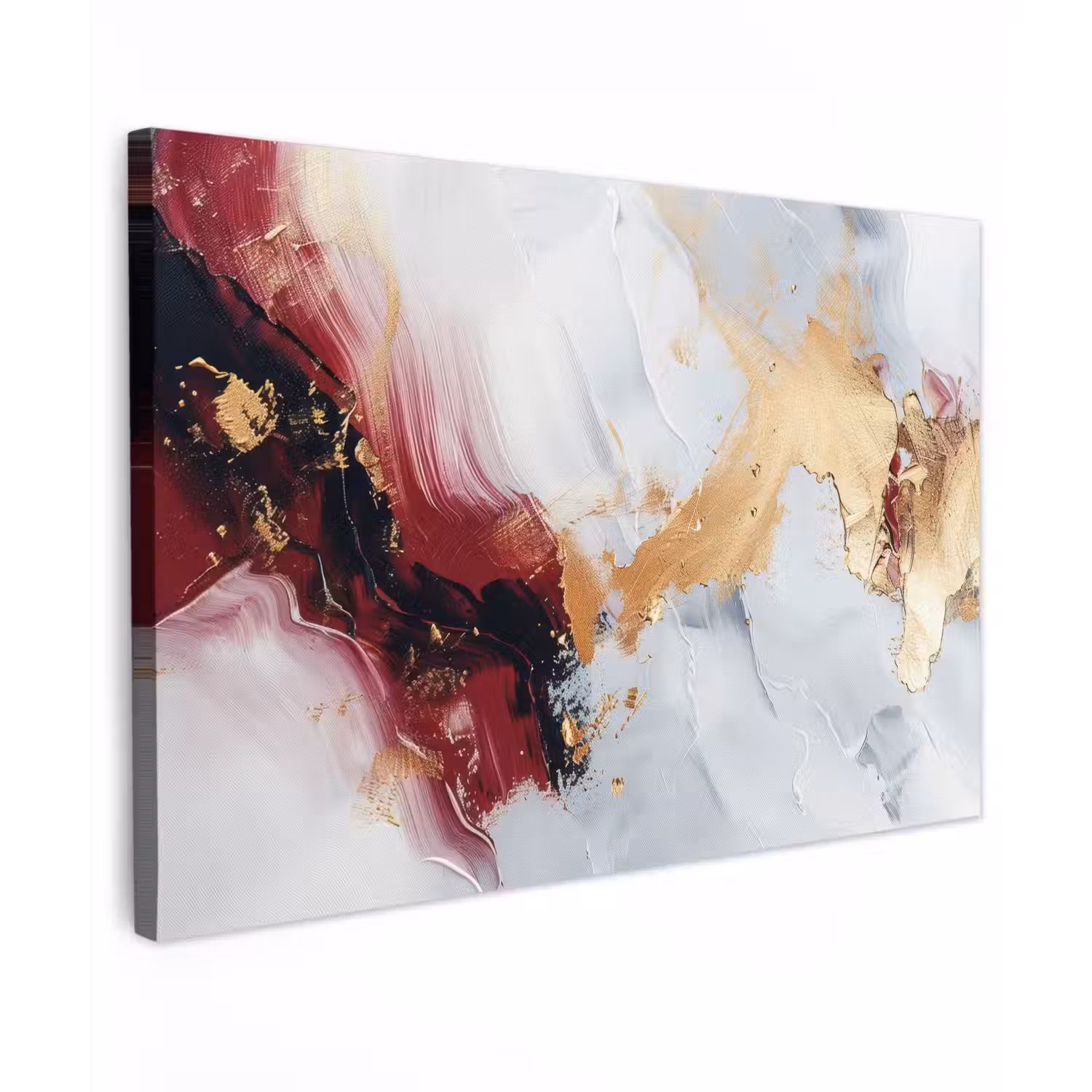 Rood - Abstract - Goud - Modern canvas 2cm klein -z3d