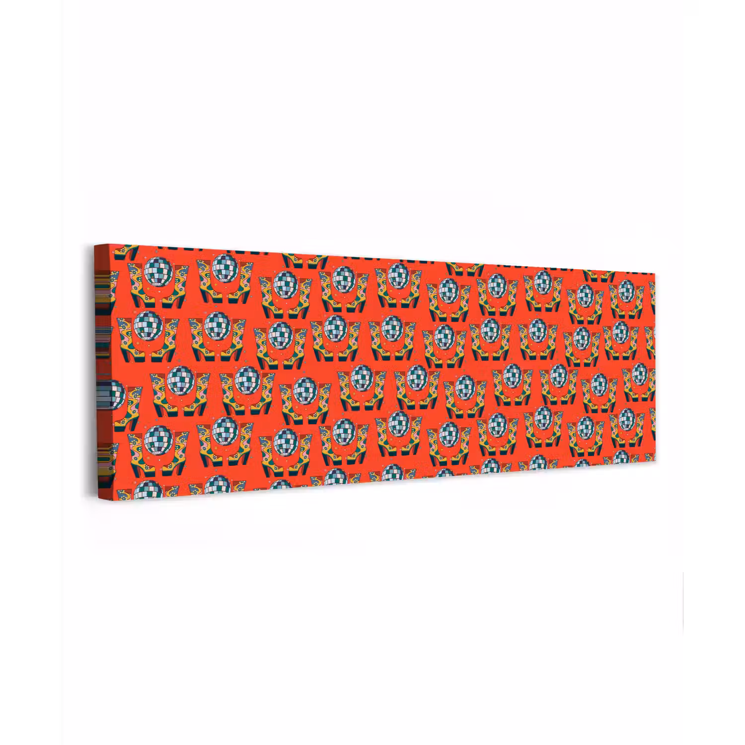 Rood - Disco - Patroon canvas 2cm klein 828 -z3d