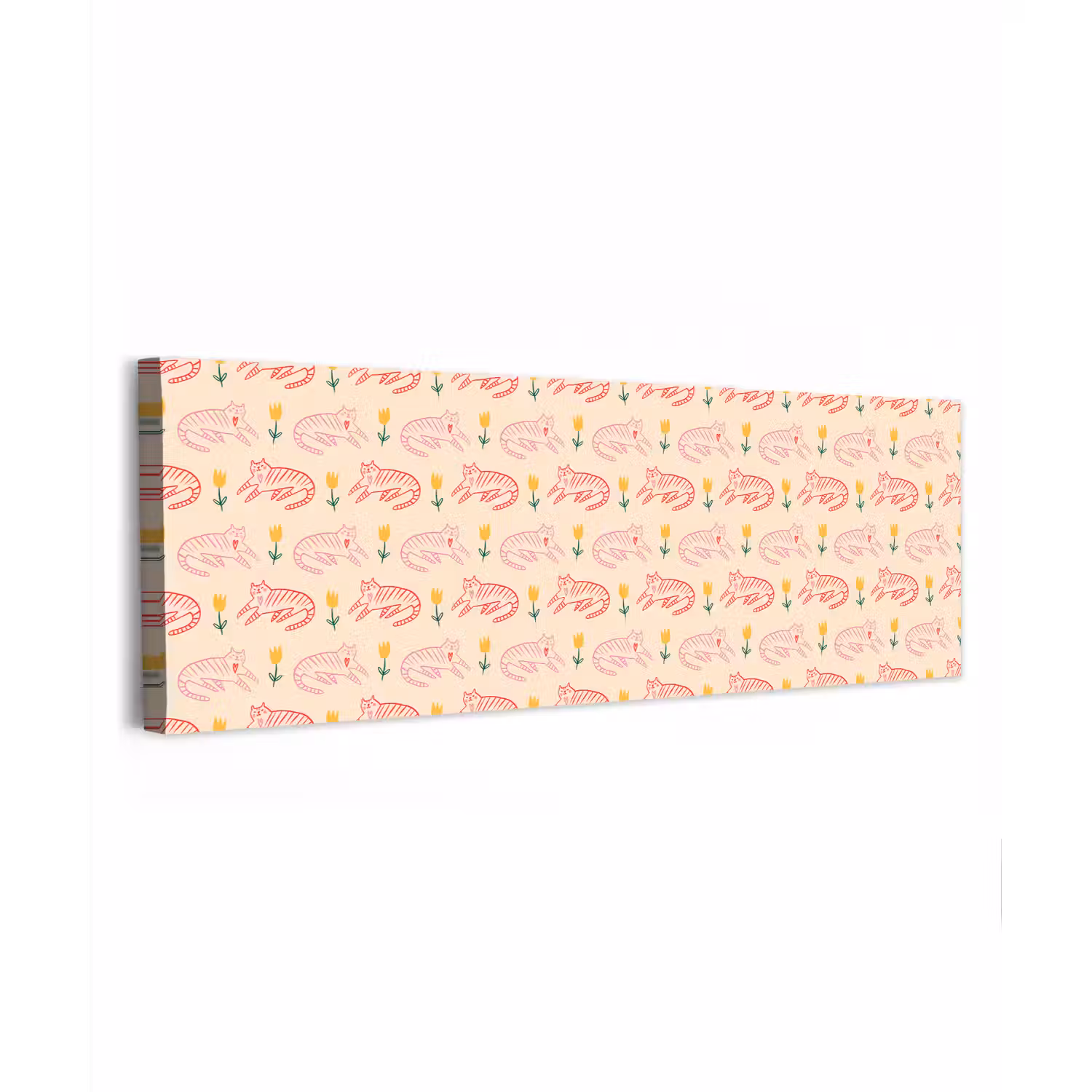 Rood - Roze - Katten - Bloemen canvas 2cm klein 828 -z3d