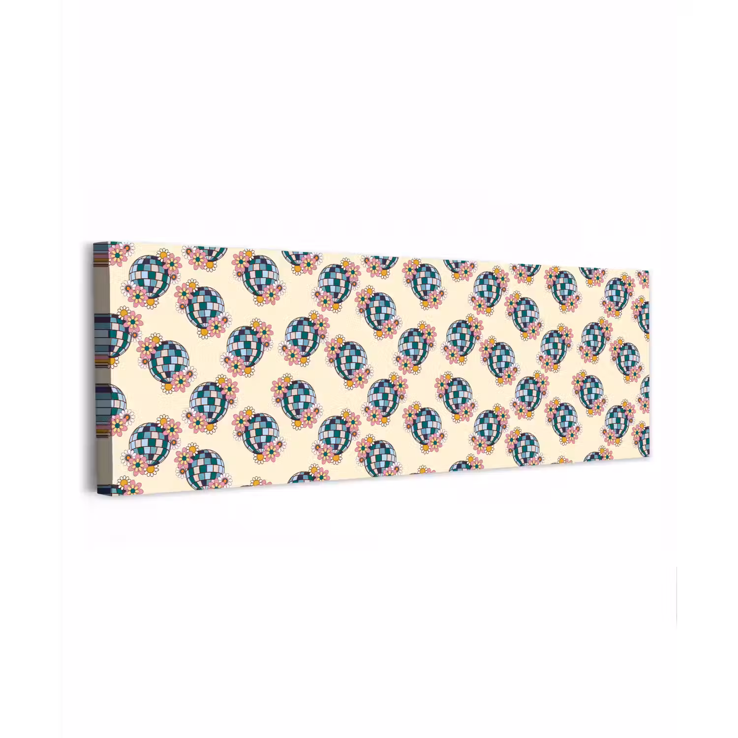 Retro - Disco - Bloemen - Discobal canvas 2cm klein 828 -z3d