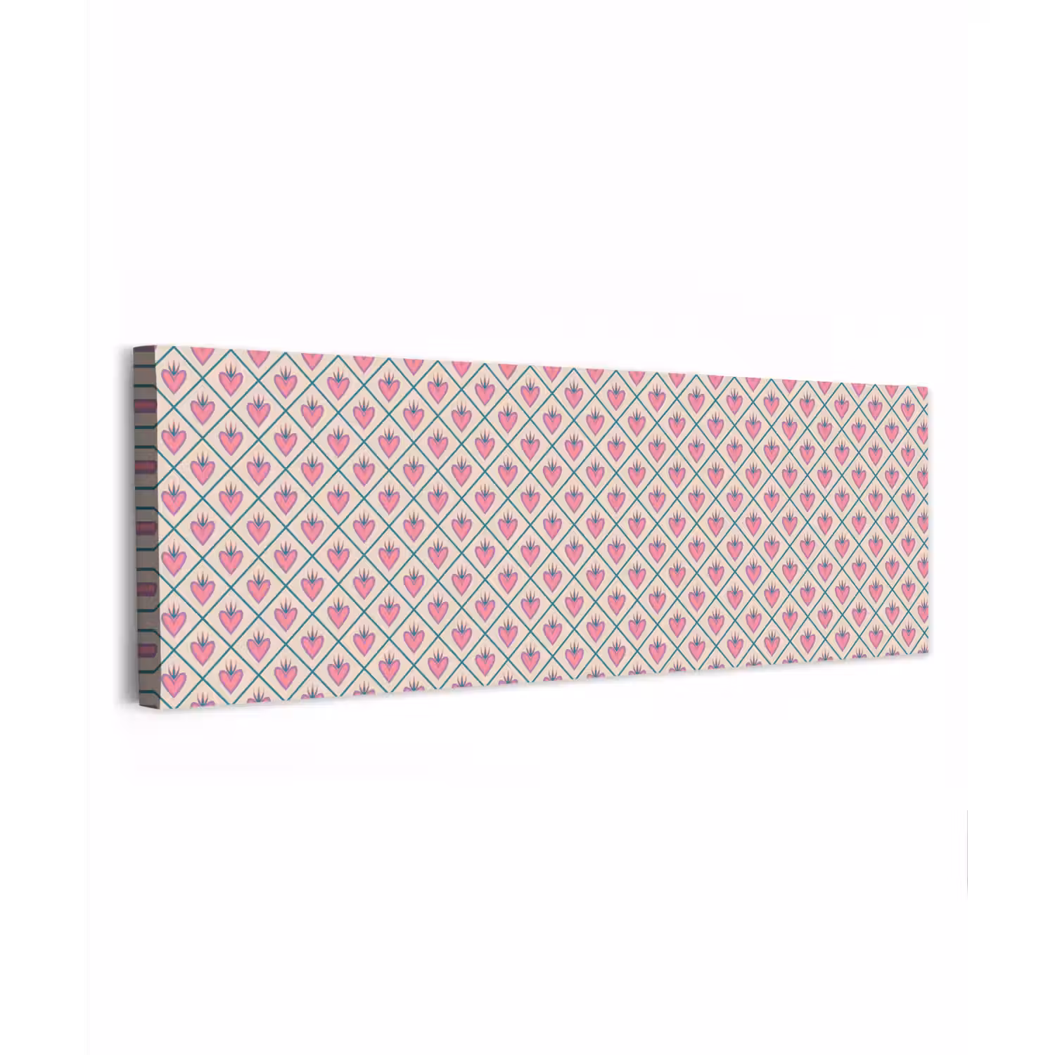 Retro - Ruit - Hartjes - Patroon canvas 2cm klein 828 -z3d