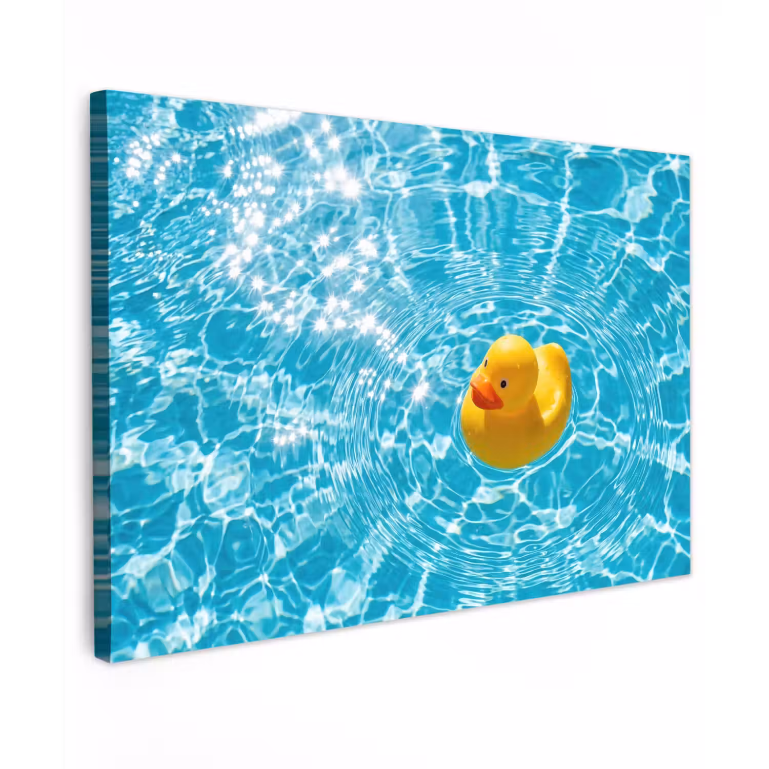 Badeend - Dobberen - Blauw canvas 2cm klein -z3d