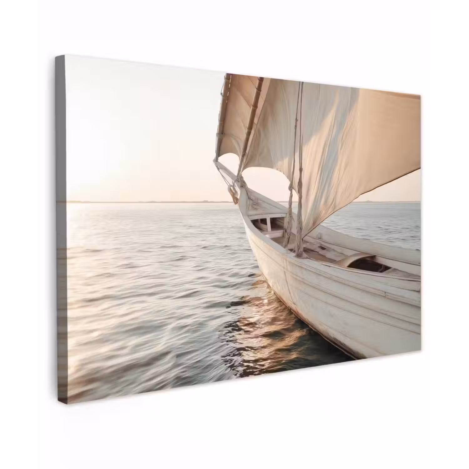 Zeilboot - Zee - Beige - Zon canvas 2cm klein -z3d