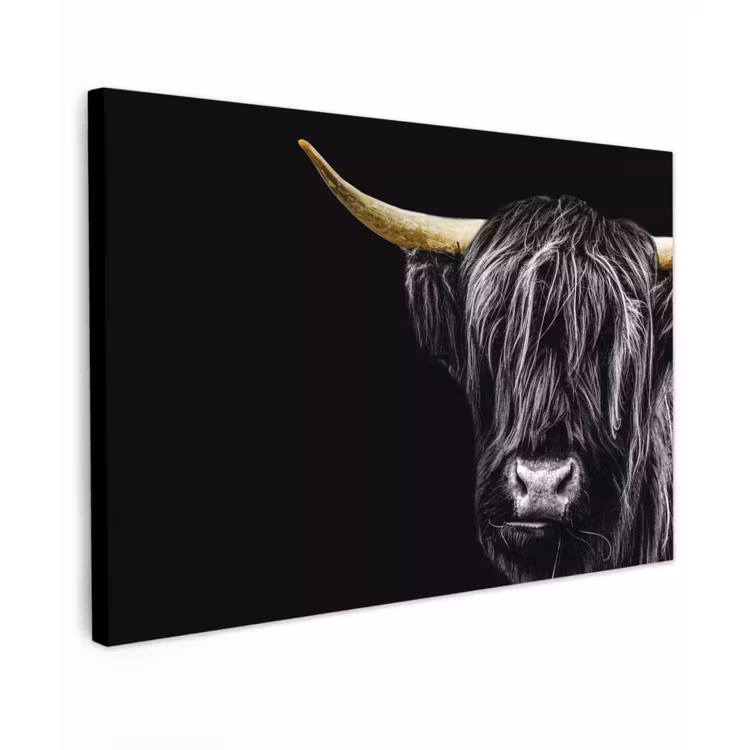 Schotse hooglander - Goud - Vacht - Dieren - Koe canvas 2cm klein -z3d