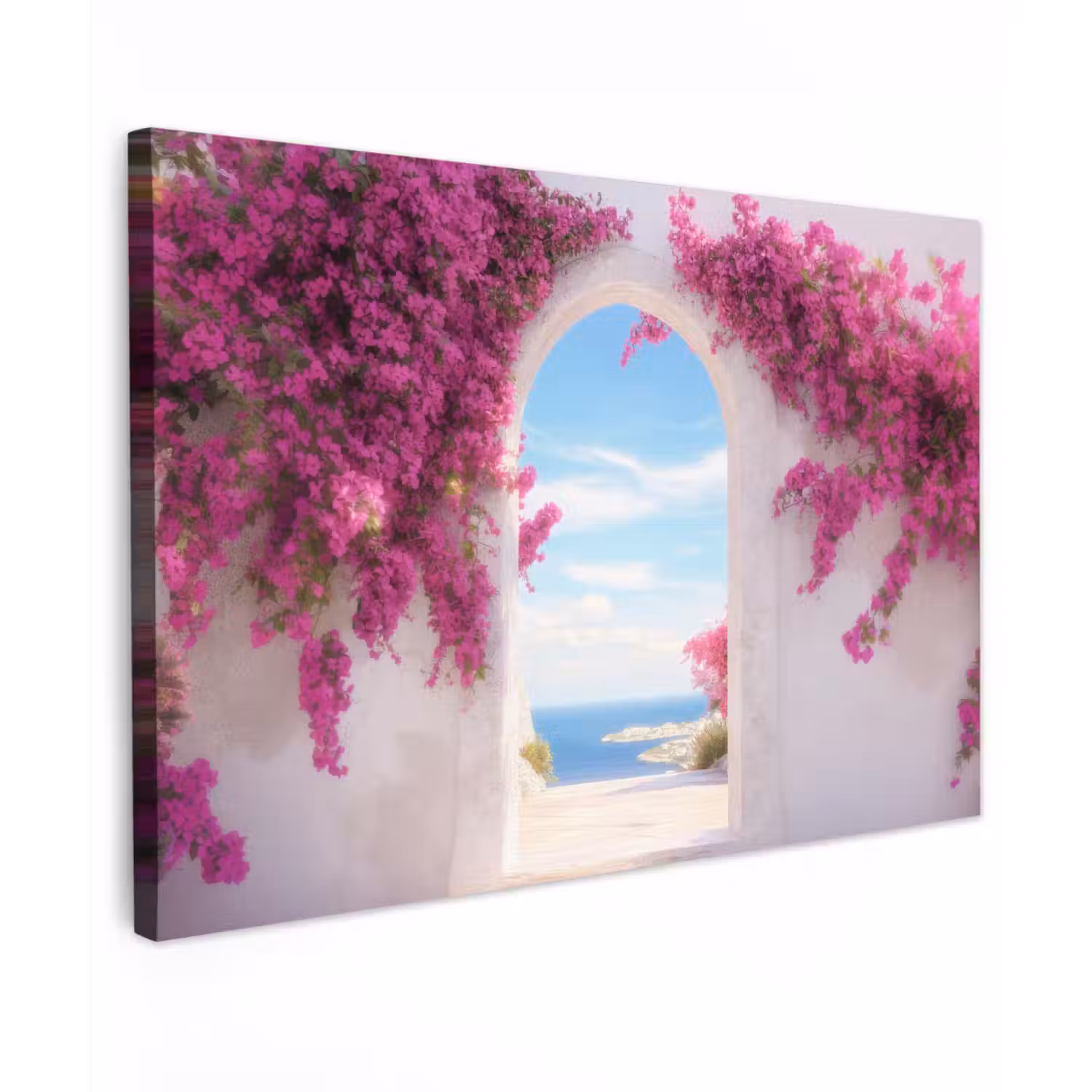 Zee - Roze - Bloemen - Poort canvas 2cm klein -z3d