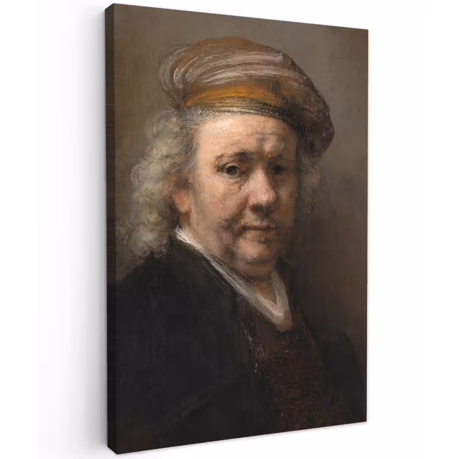 Zelfportret - Schilderij van Rembrandt van Rijn canvas 2cm klein -z3d