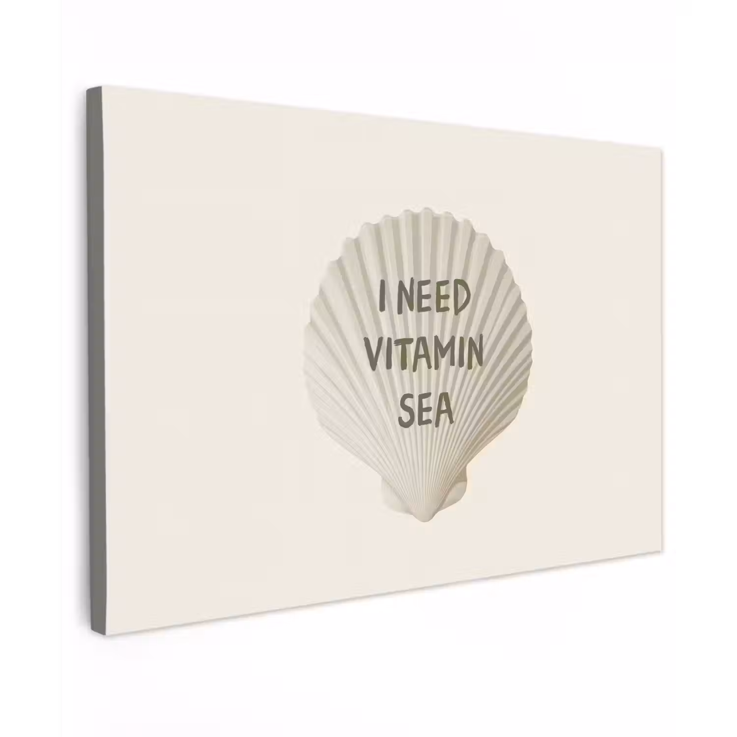 Schelp - Quote - Groen canvas 2cm klein -z3d